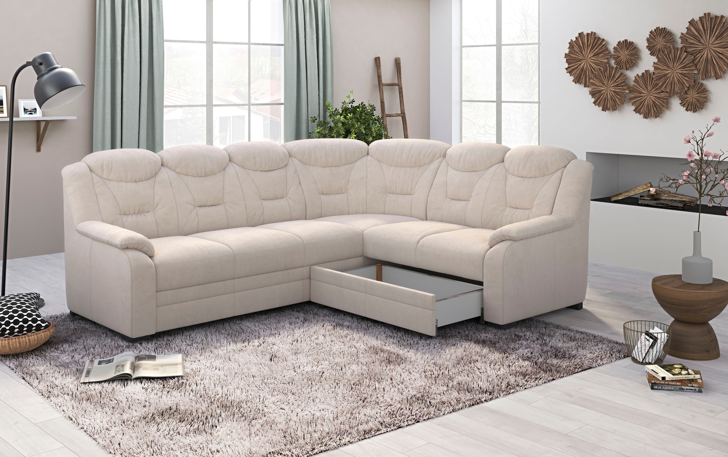 COTTA Ecksofa »Marcus L-Form«, wahlweise mit Bettfunktion & Stauraum