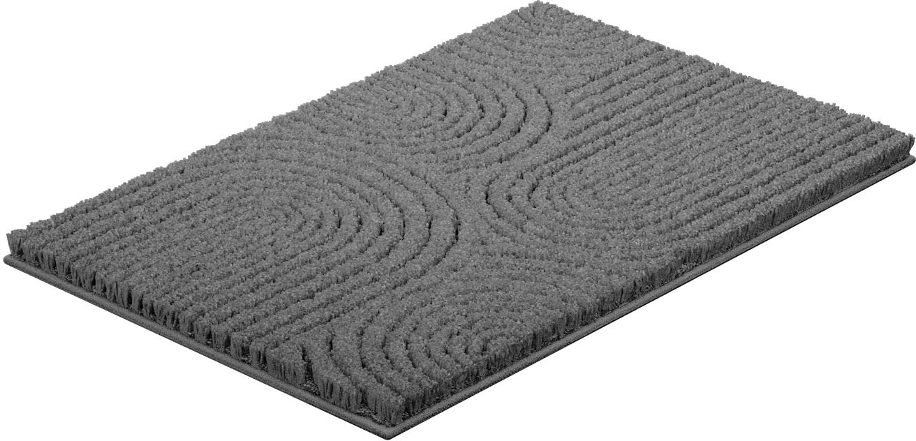 my home Badematte »Yves«, rutschhemmend beschichtet, strapazierfähig, Badteppich, modernes Skandi-Design, mit Hoch-Tief-Effekt