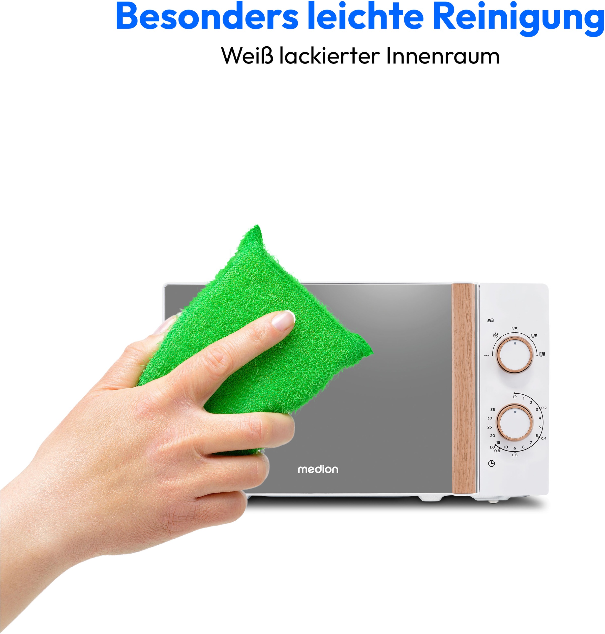 Medion® Mikrowelle »MD 10596, Timerfunktion, 20 L Kapazität, Auftaufunktion«, Mikrowelle, 700 W, Auftaufunktion, Holzoptik