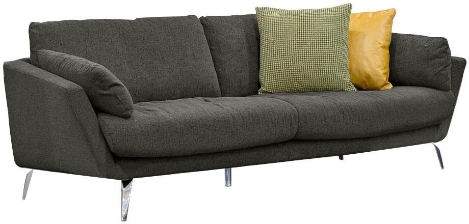 W.SCHILLIG 2,5-Sitzer »softy«, mit dekorativer Heftung im Sitz, Füße Chrom glänzend
