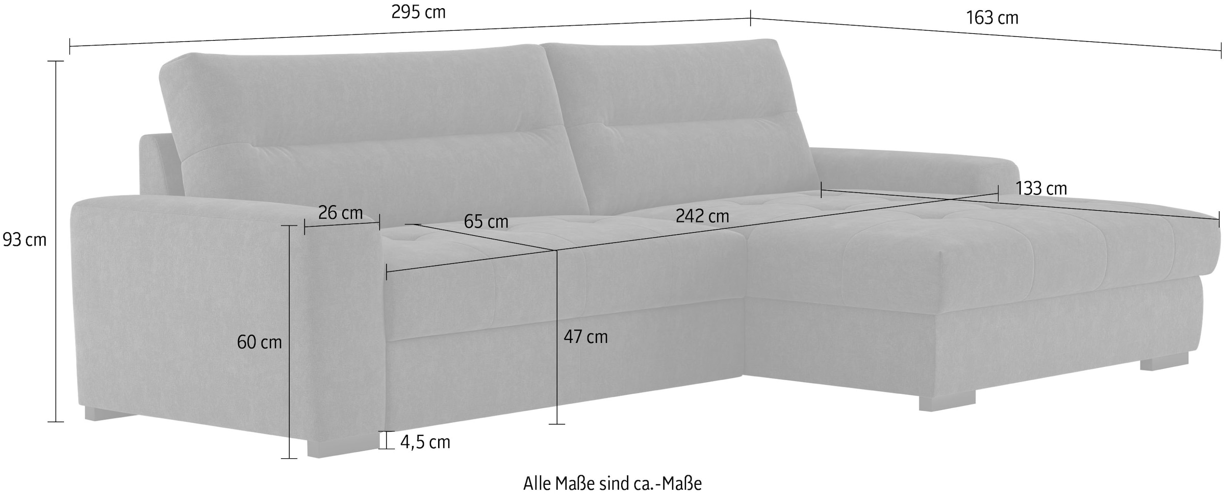 COTTA Ecksofa »Cappa L-Form«, wahlweise mit Bettfunktion & Bettkasten