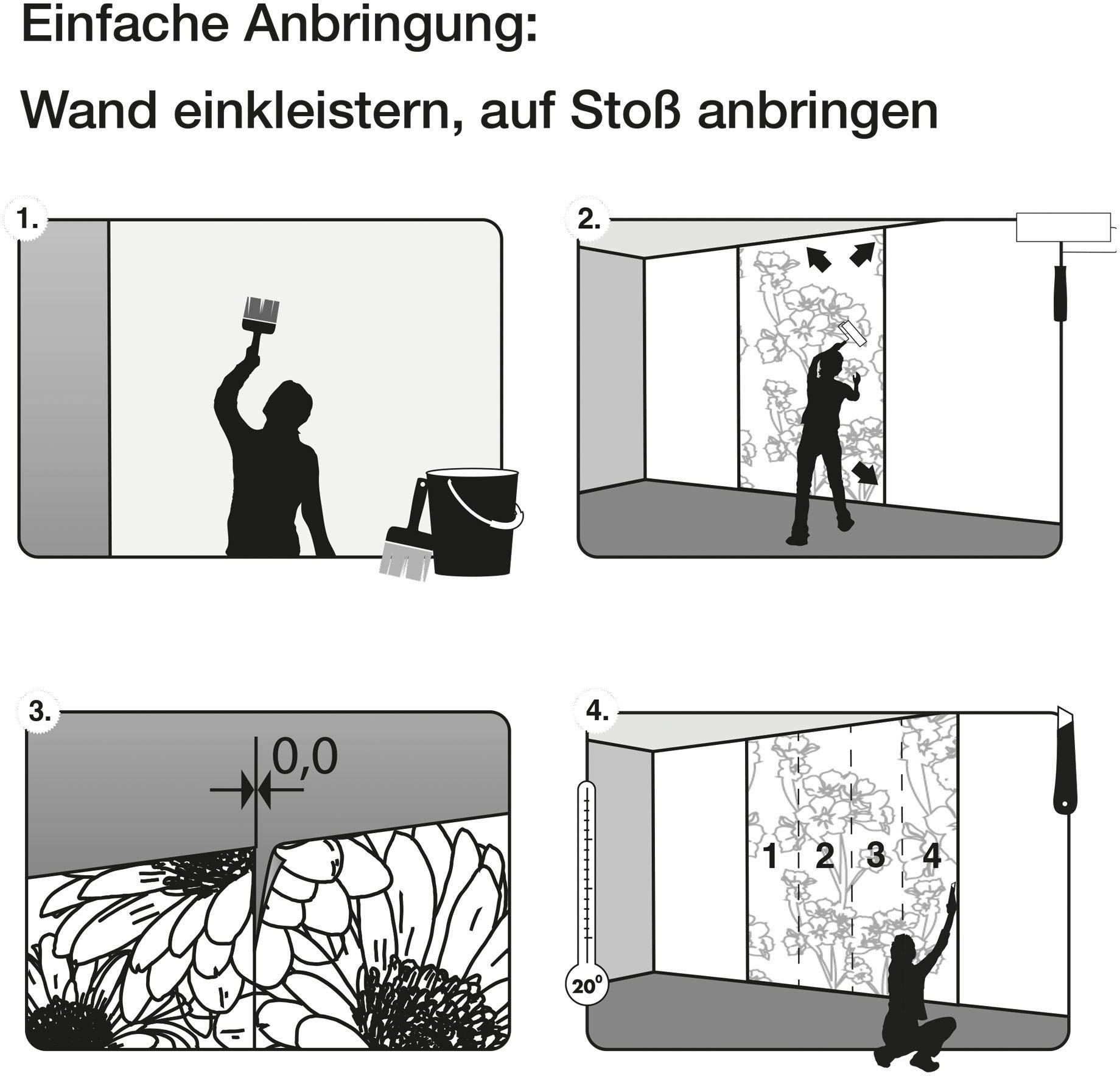 Komar Vliestapete »Digitaldruck Vlies -  Hanging Hanami - Größe 400 x 250 cm« bedruckt glatt Wohnzimmer, Schlafzimmer
