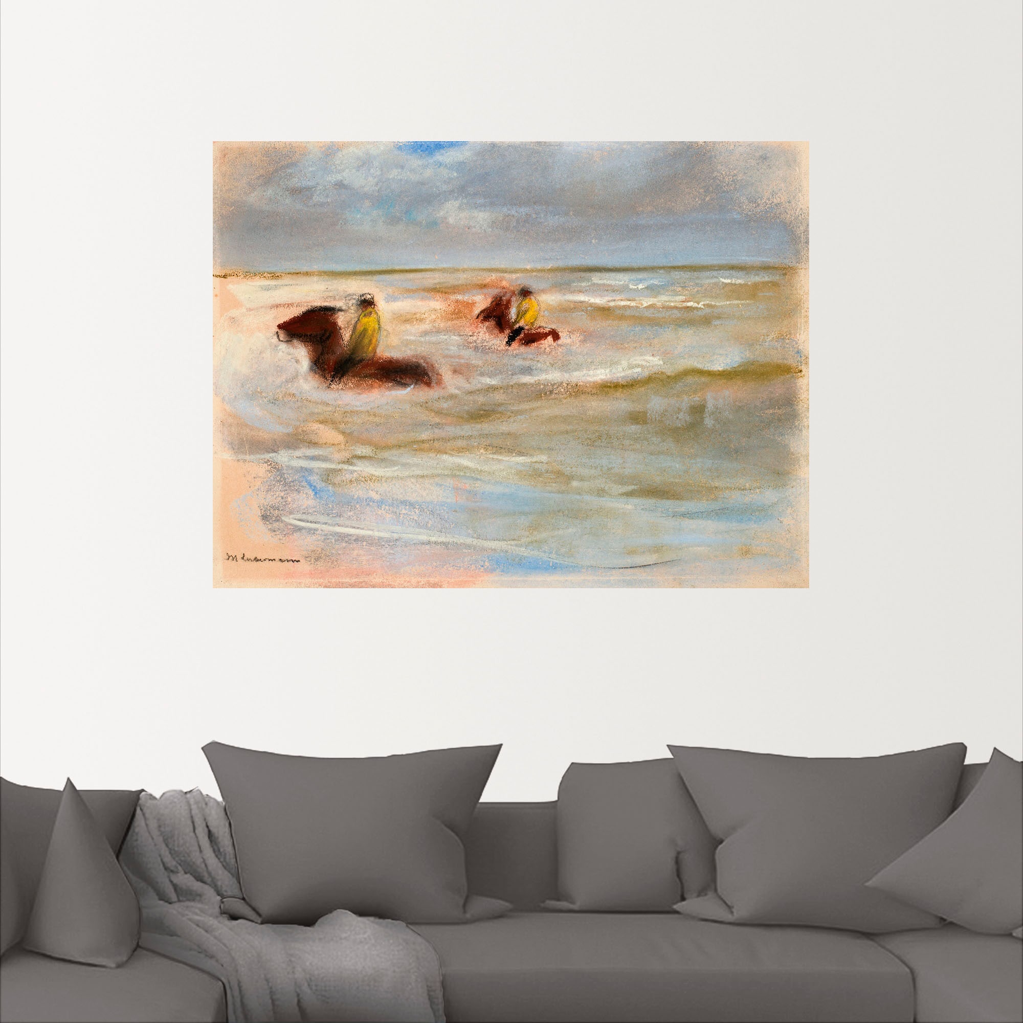 Artland Wandbild »Reiter am Strand (Stalljungen)«, Reitbilder, (1 St.), als Alubild, Leinwandbild, Wandaufkleber oder Poster in versch. Größen