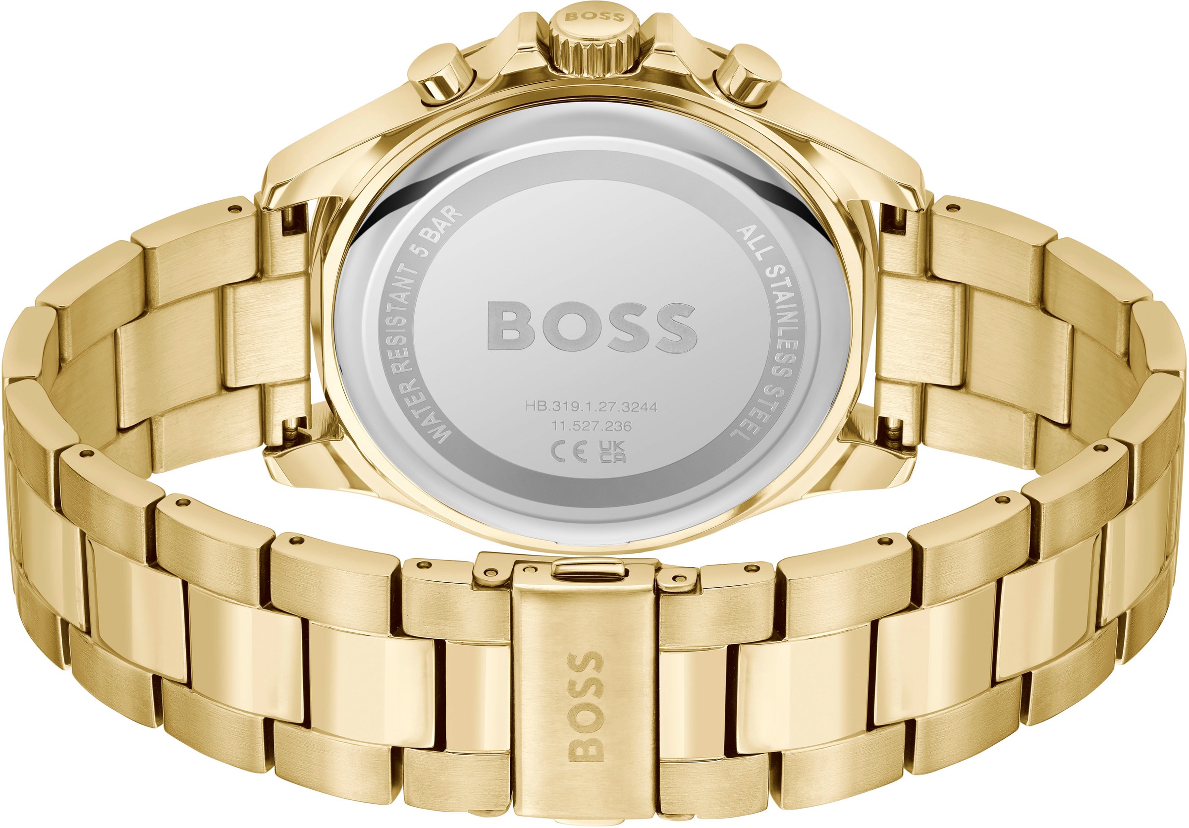 BOSS Chronograph »TROPER«, Quarzuhr, Herrenuhr, Armbanduhr, Stoppfunktion, Edelstahlarmband