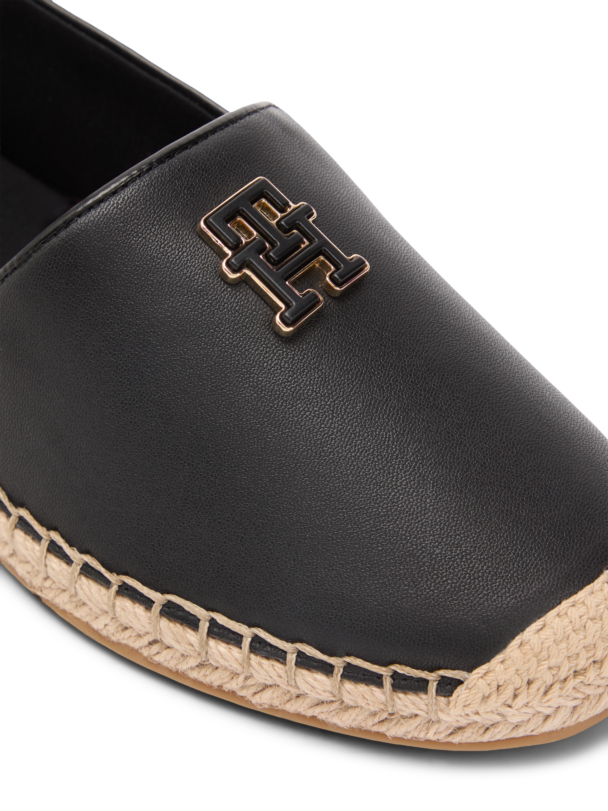 Tommy Hilfiger Espadrille »TH LOGO LEATHER ESPADRILLE«  Sommerschuh, Slipper, Schlupfschuh mit typischer Juteverzierung