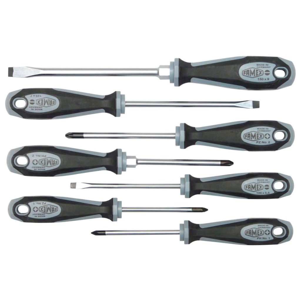 FAMEX Schraubendreher »7705-7«, (Set, 7 St.), Schlitz