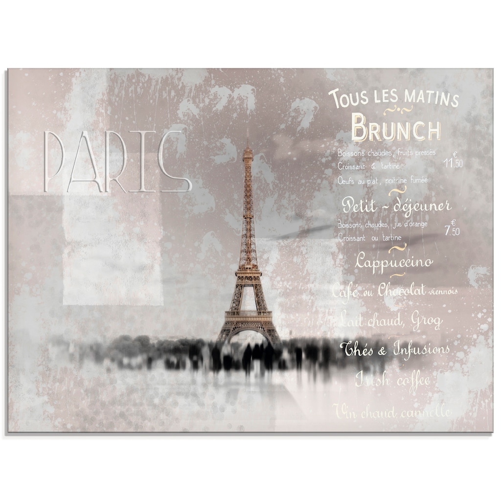 Artland Glasbild »Digitale Kunst Eiffelturm II«, Gebäude, (1 St.)