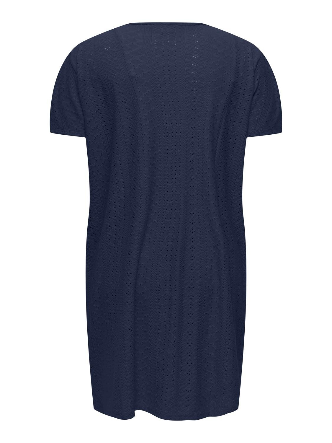 ONLY CARMAKOMA Midikleid »CARZABBI LIFE SS V-NECK BLK DRESS JRS«