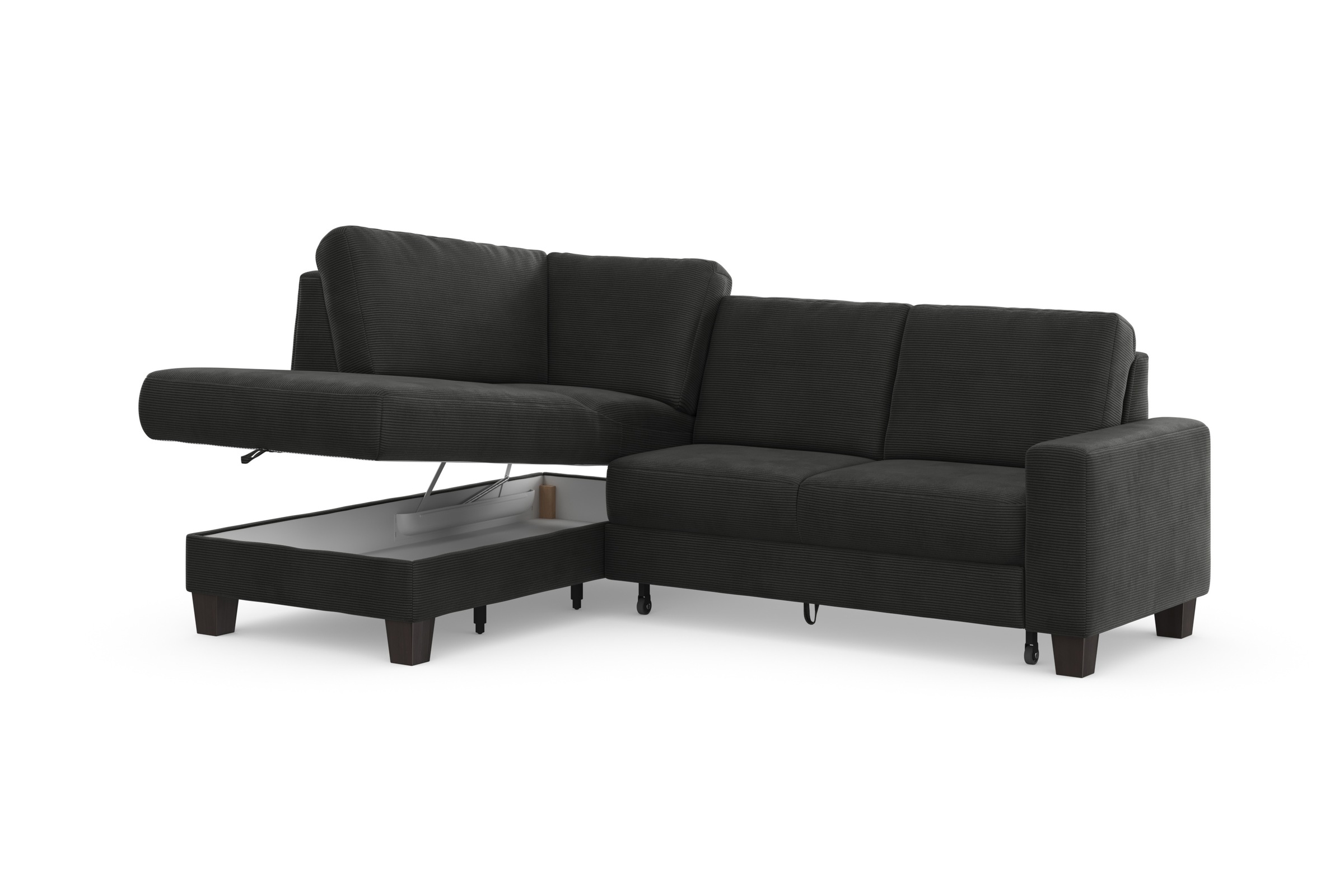 Home affaire Ecksofa »Summer L-Form«, mit Ottomane, mit oder ohne Bettfunktion und Bettkasten, Cord-Bezug