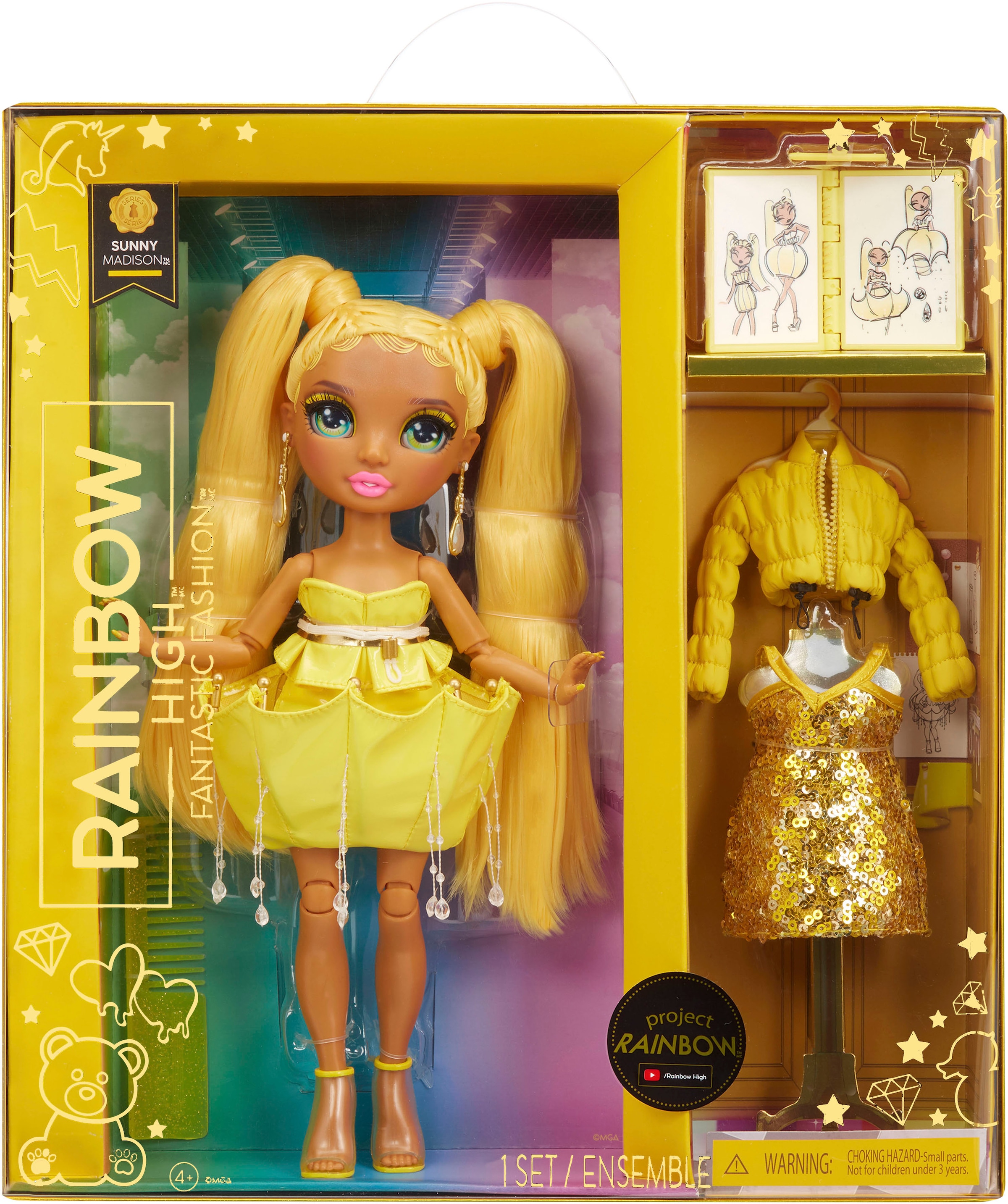 RAINBOW HIGH Anziehpuppe »Rainbow High Fantastic Fashion - Sunny (yellow)«, inklusive 2. Outfit