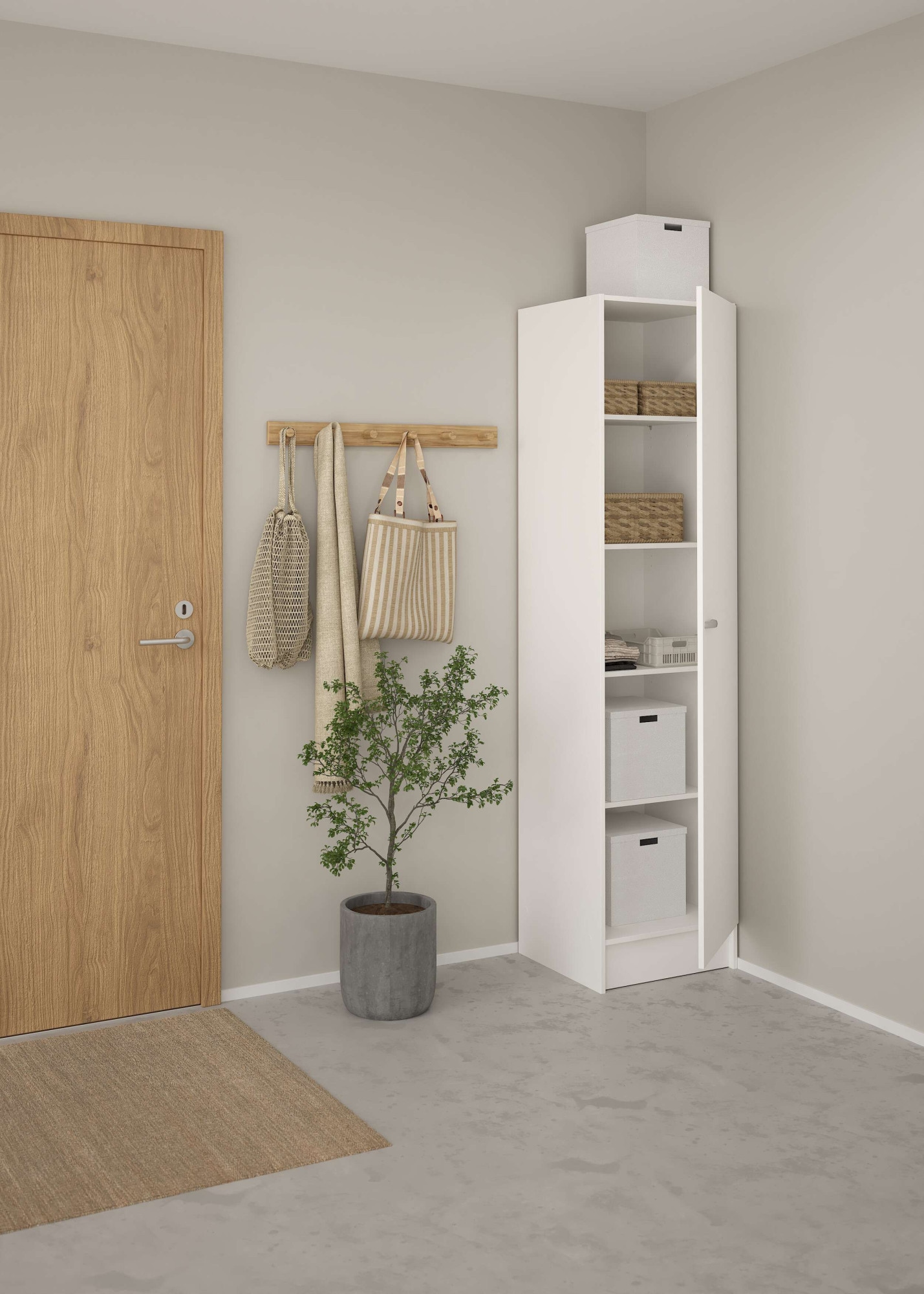 INOSIGN Drehtürenschrank »Focus, Kleiderschrank, Stauraum«, 1 Tür, 4 Einlegeböden, schmal, vielseitig einsetzbar, Breite 49 cm