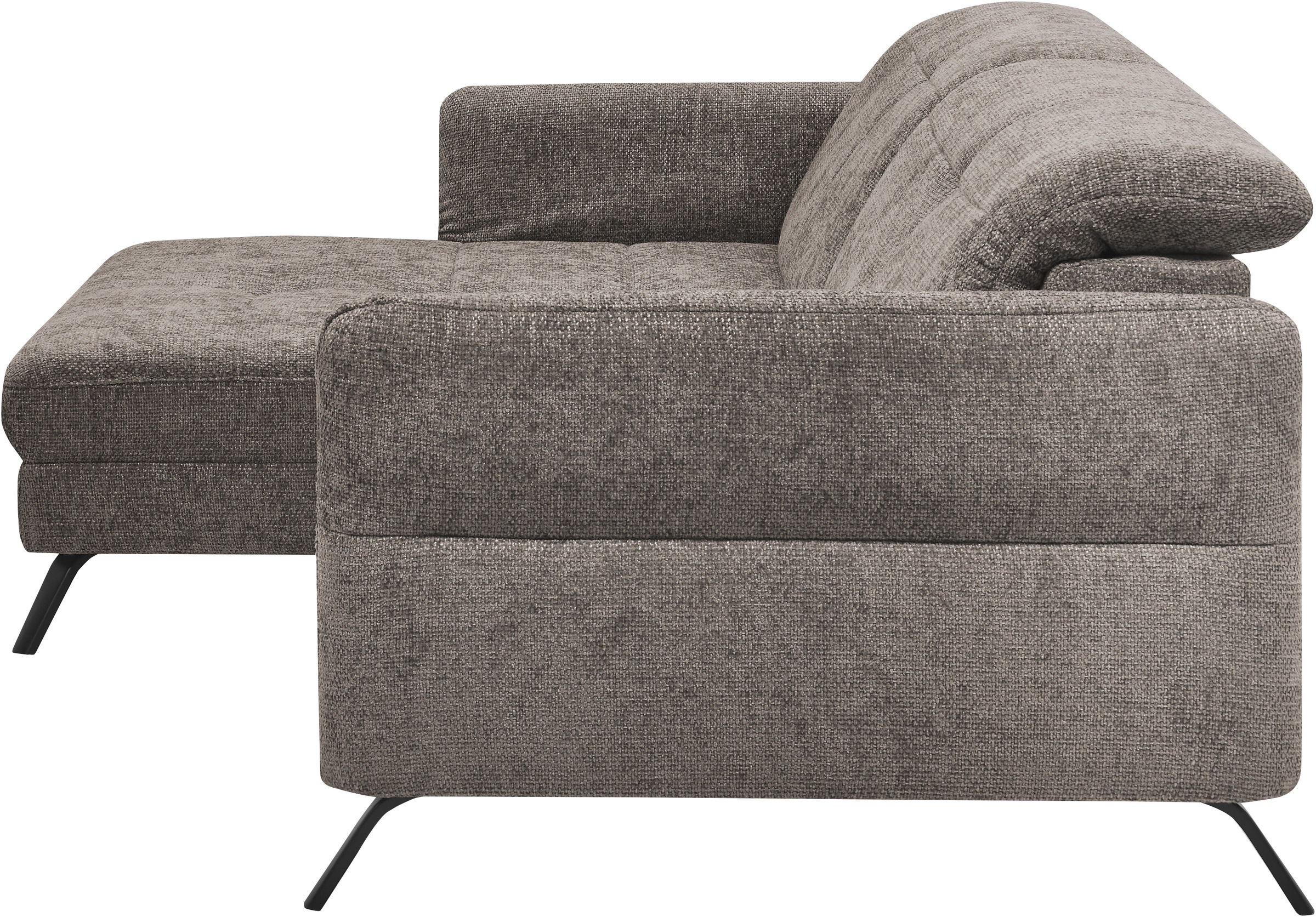 set one by Musterring Ecksofa »SO 4400 V«, wahlweise mit motorischer Bettfunktion & Kopfverstellung, Fuß schwarz