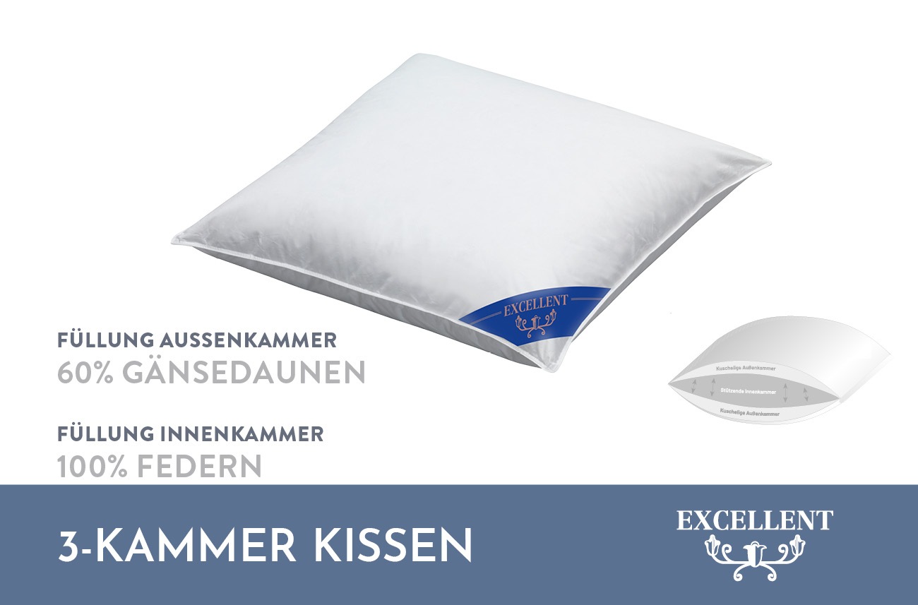 Excellent 3-Kammer-Kopfkissen »Davos Dreikammerkissen in den Größen 40x80 u günstig online kaufen