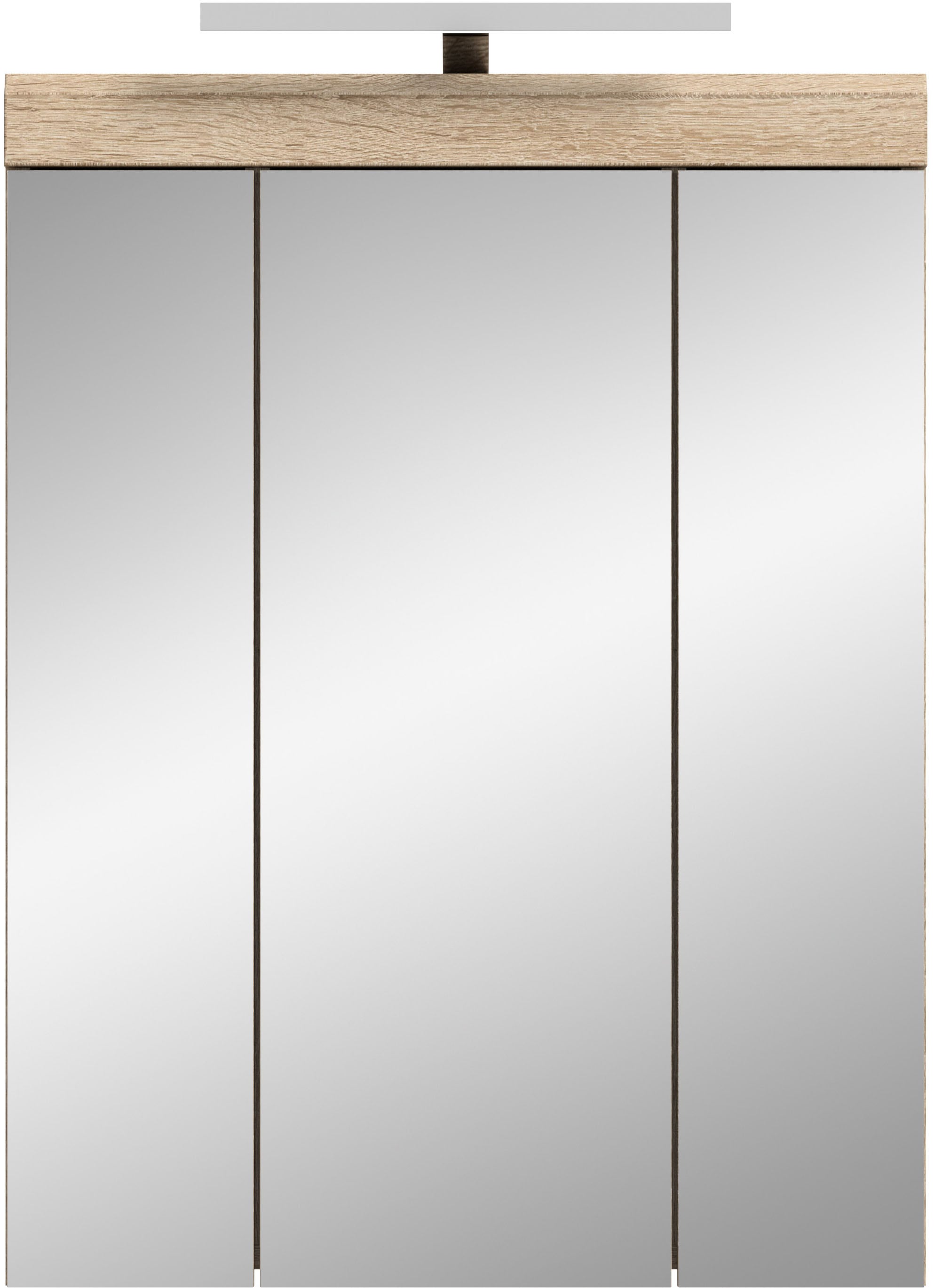 INOSIGN Spiegelschrank »Siena, Breite 60cm, inkl. Beleuchtung, 3 Spiegeltüren, 9 Fächer«, (Set), in verschiedenen Farben erhältlich, Badmöbel, Spiegel, Badschrank, Bad