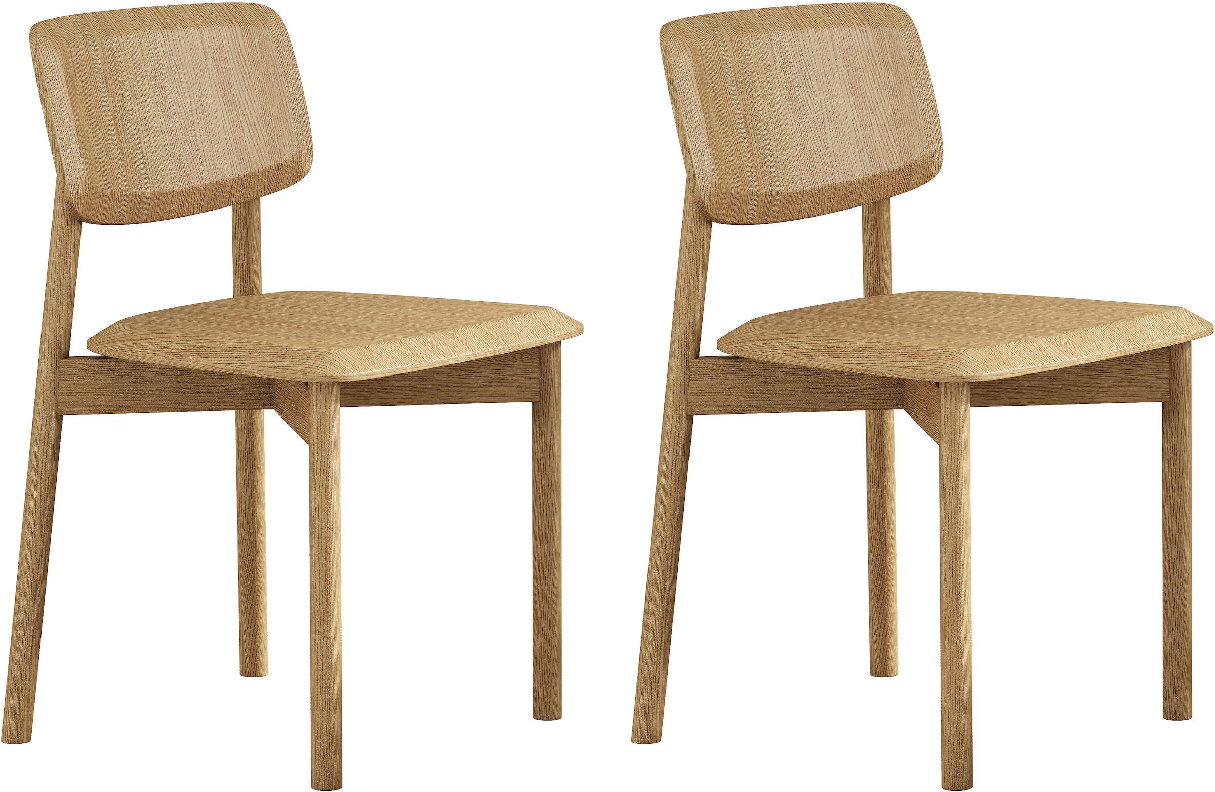 OTTO home Esszimmerstuhl »Grelia« (Set) 2 Stk.natürliche warme Eichenoptik, in zwei Farben, Sitzhöhe 46 cm