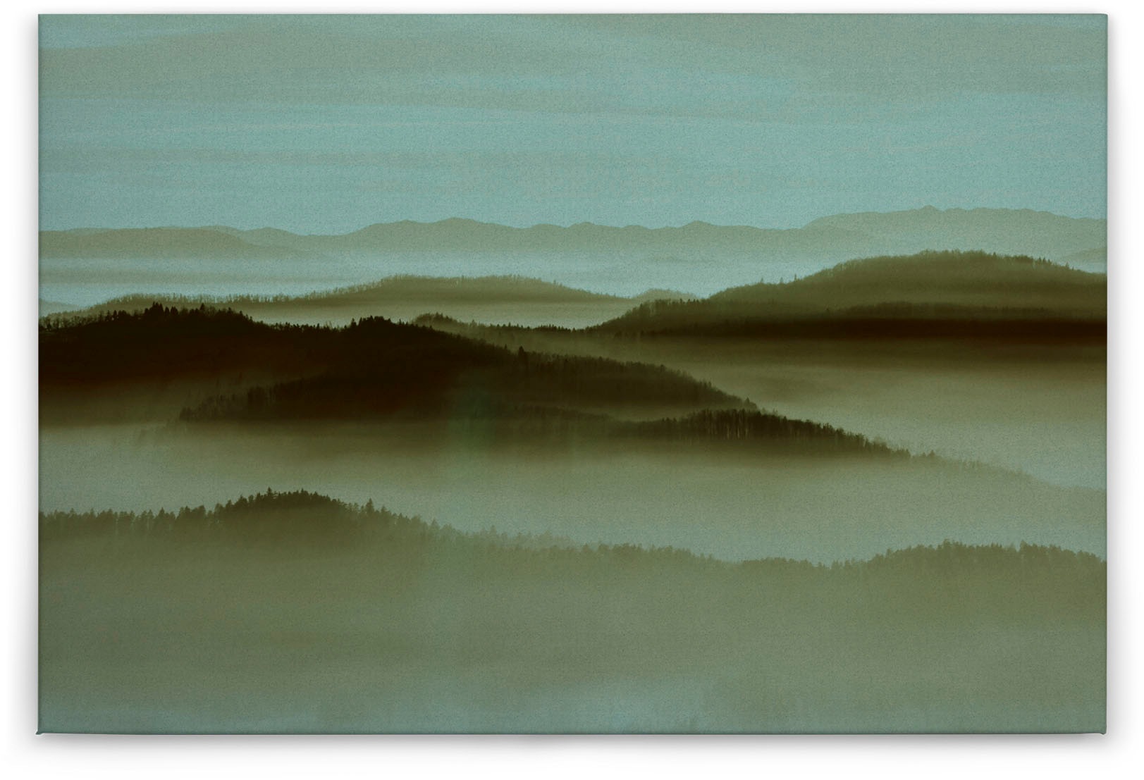 A.S. Création Leinwandbild »horizon«, Kunst-Landschaft-Kinder, (1 St.), Keilrahmen Landschaft Berge Gebirge Nebel Leinwand-Bild Wohnzimmer