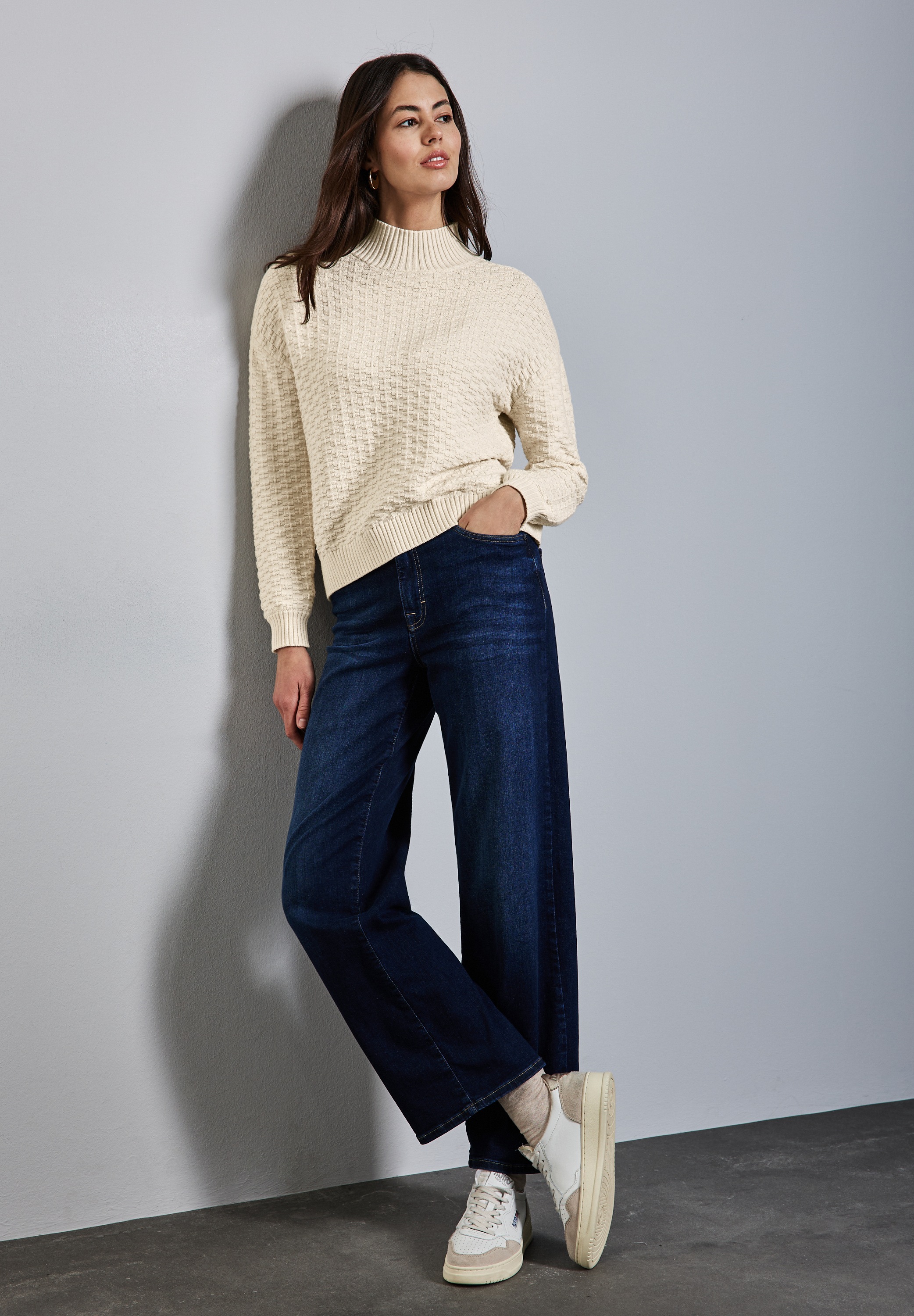 STREET ONE Rollkragenpullover, mit Struktur