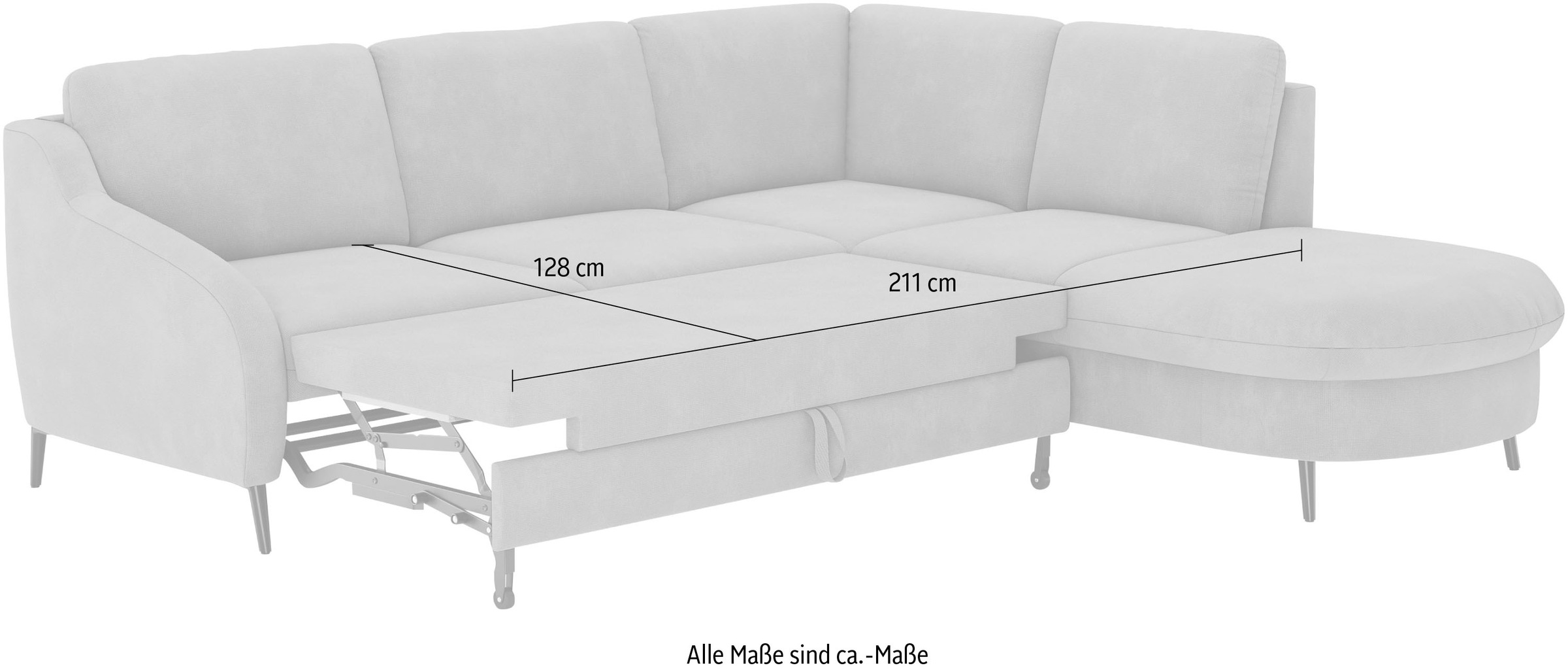 sit&more Ecksofa »Soul L-Form«, wahlweise mit Bettfunktion und Bettkasten oder Schubkasten