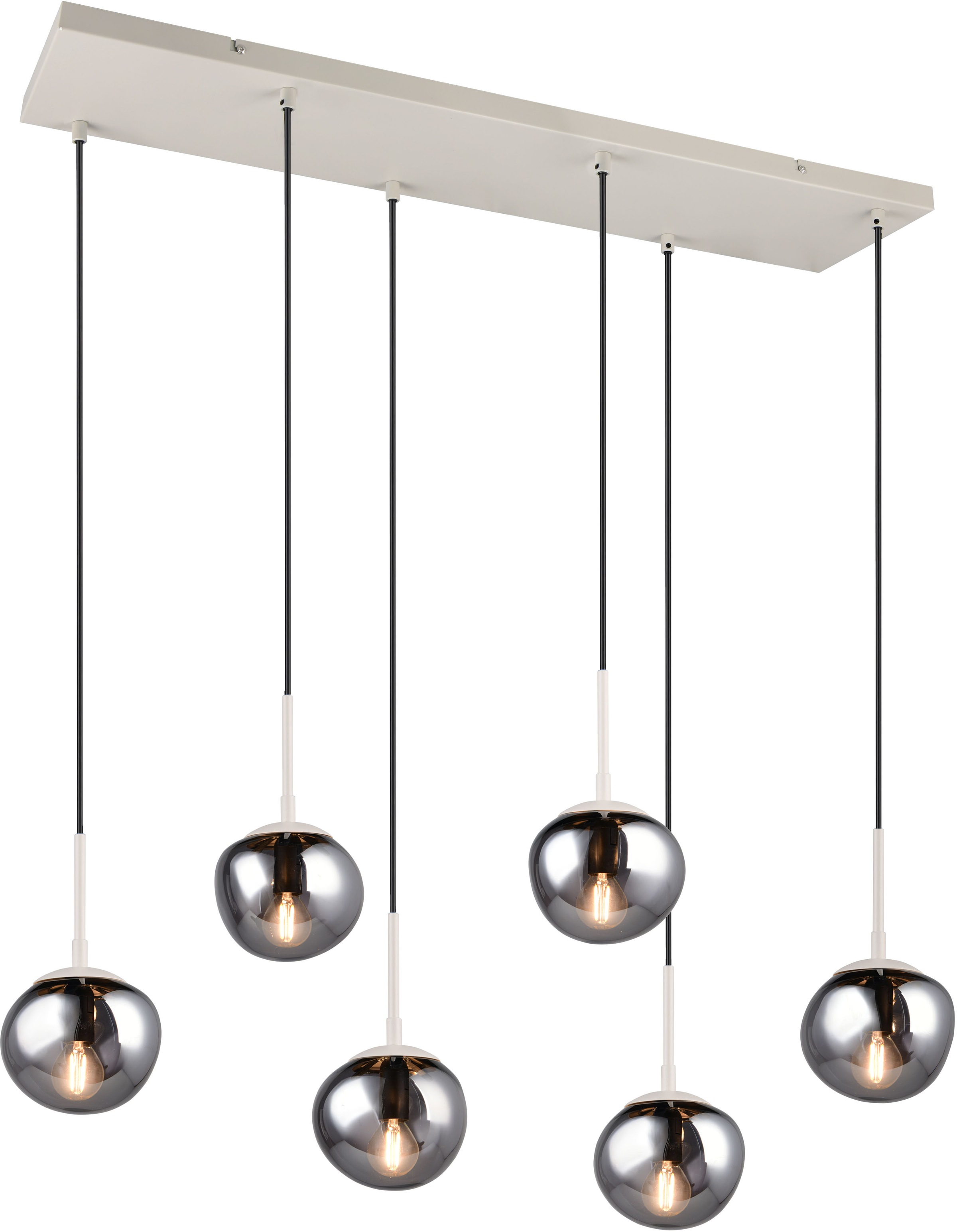 s.Oliver Pendelleuchte »ANJELLA, Hängelampe exkl 6x E14 max 10W, in warm gr günstig online kaufen