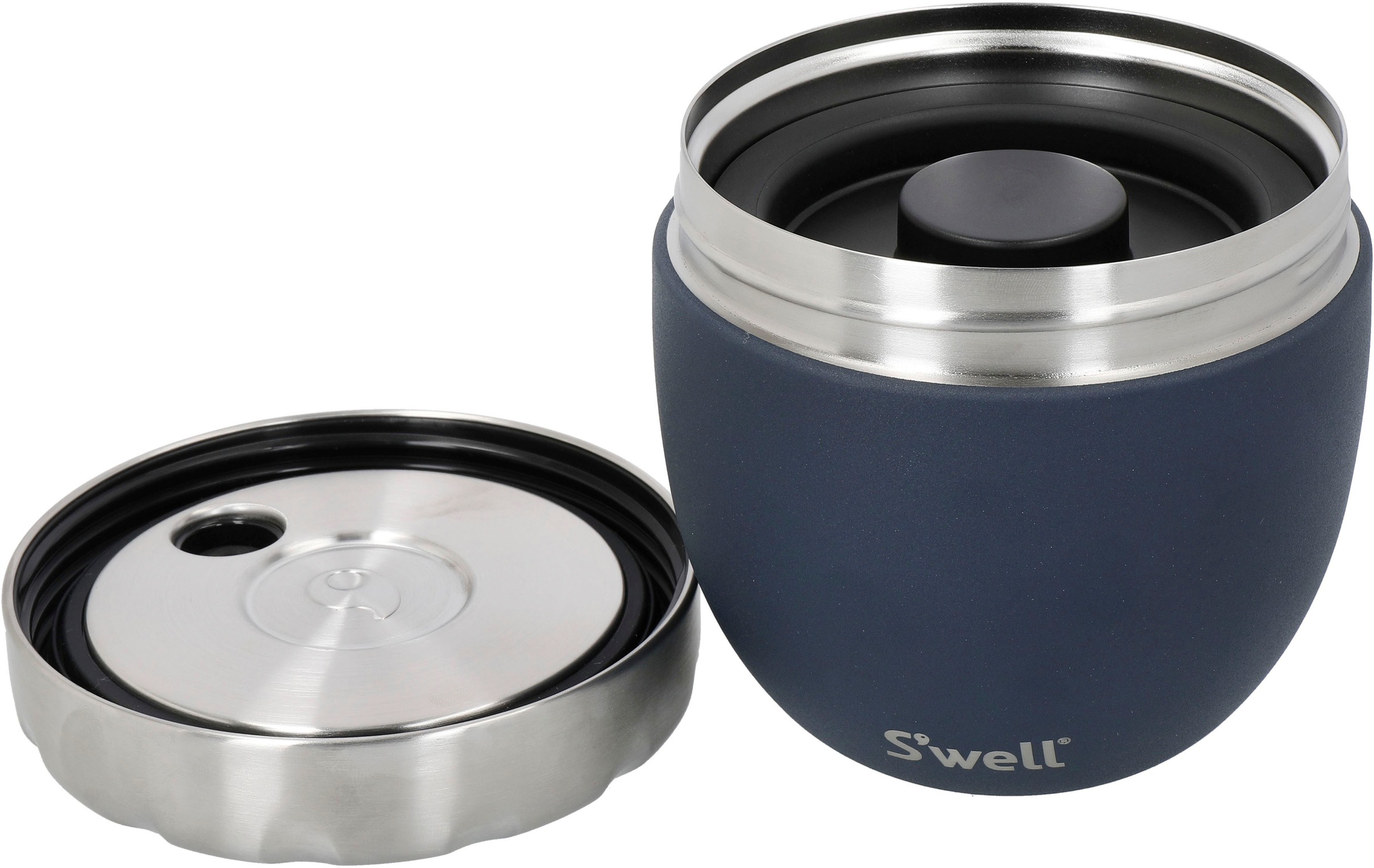 S'well Thermobehälter »Calacatta S'well Eats 2-in-1 Essensschale«, (1 tlg.), VAKUUM-ISOLIERTE KONSTRUKTION, 363 ml