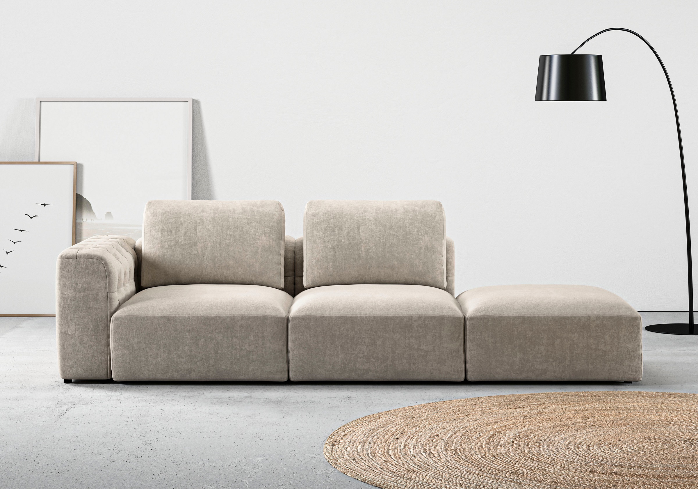 RAUM.ID Chaiselongue »Cushid«, Modul-Sofa, bestehend aus 2-Sitzer und Hocke günstig online kaufen