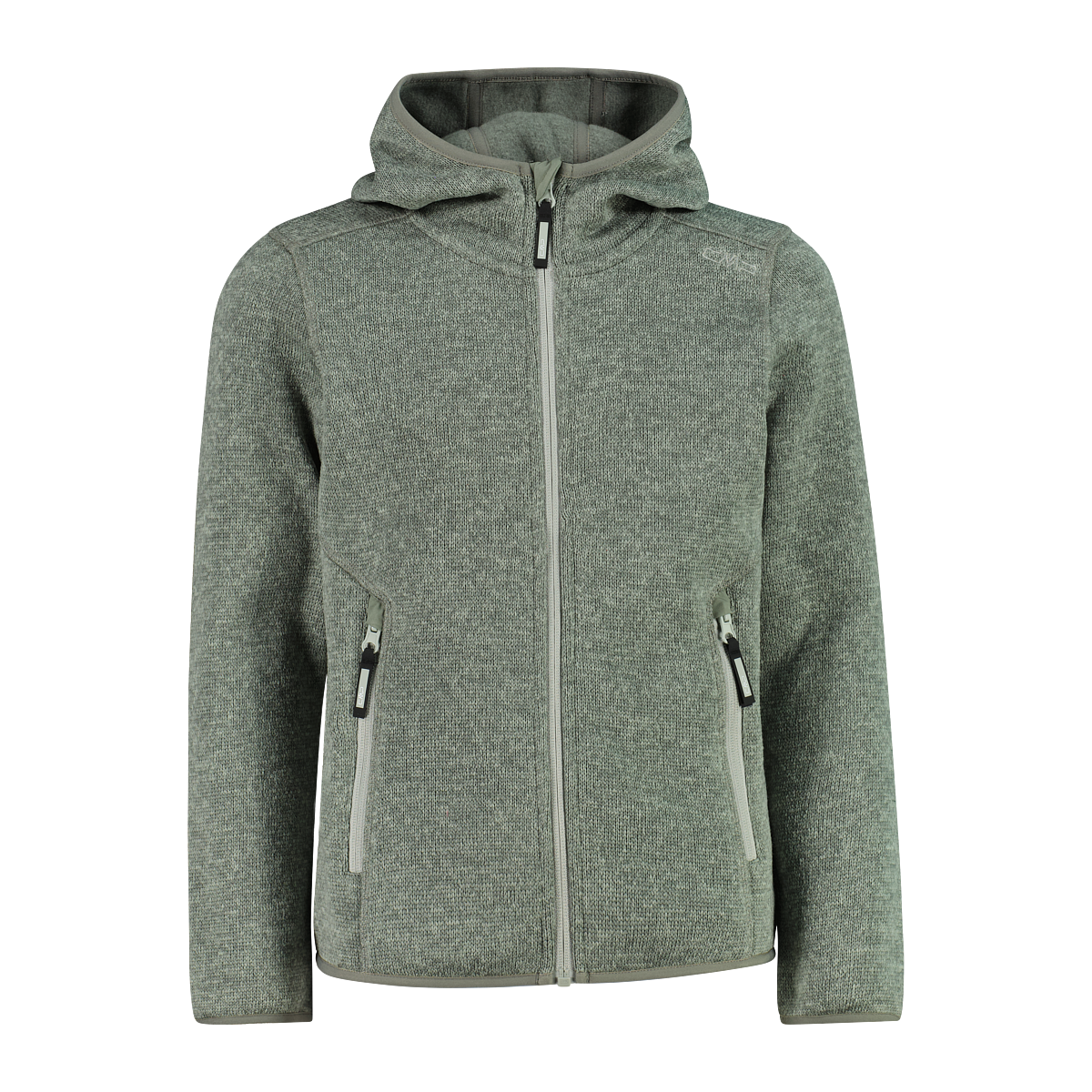 CMP Strickfleecejacke mit Kapuze Übergangsjacke für Kinder, mit Kapuze, mit Reißverschlusstaschen