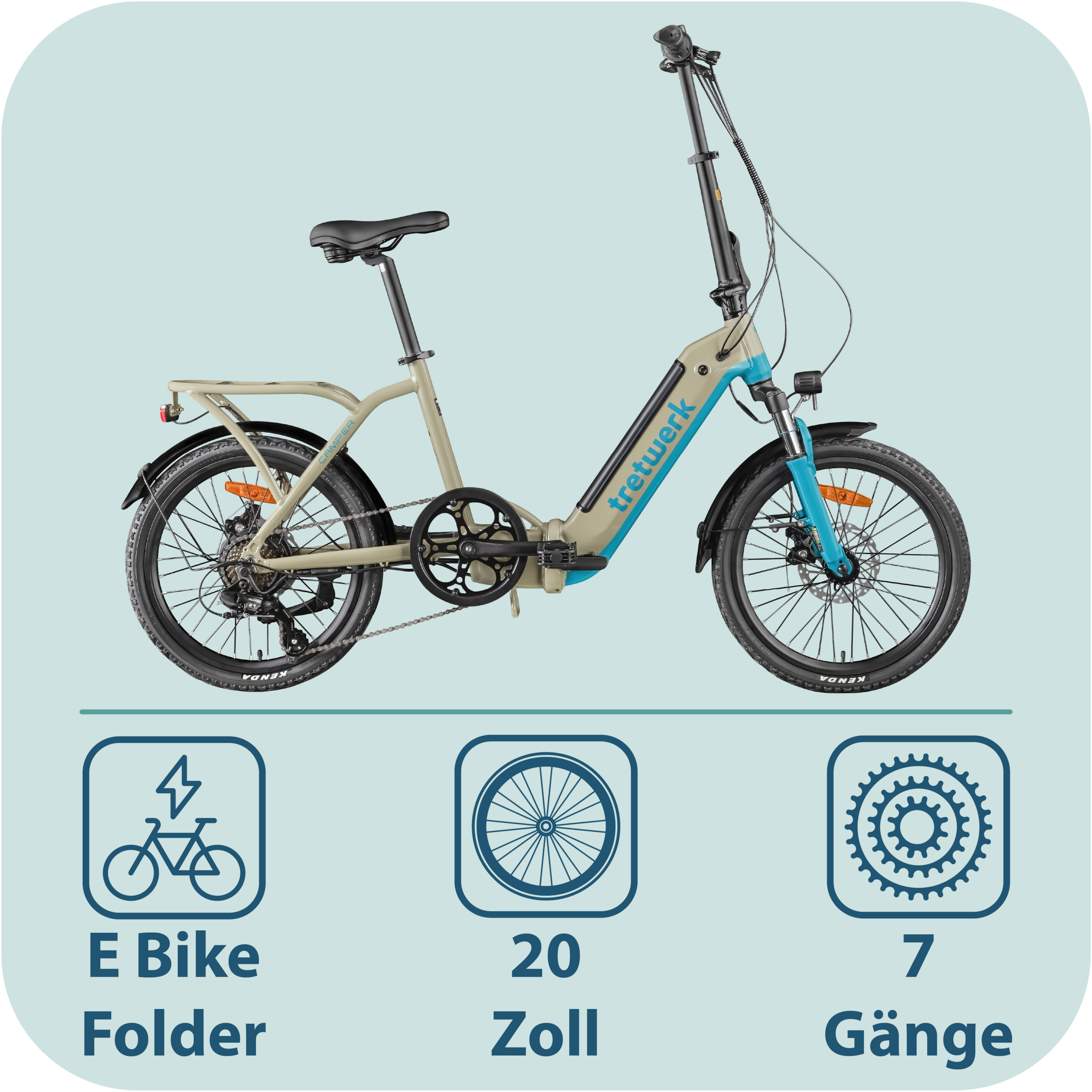 Tretwerk »Camper« 7 Gang Shimano Tourney TY300 Schaltwerk Kettenschaltung Heckmotor 250 W