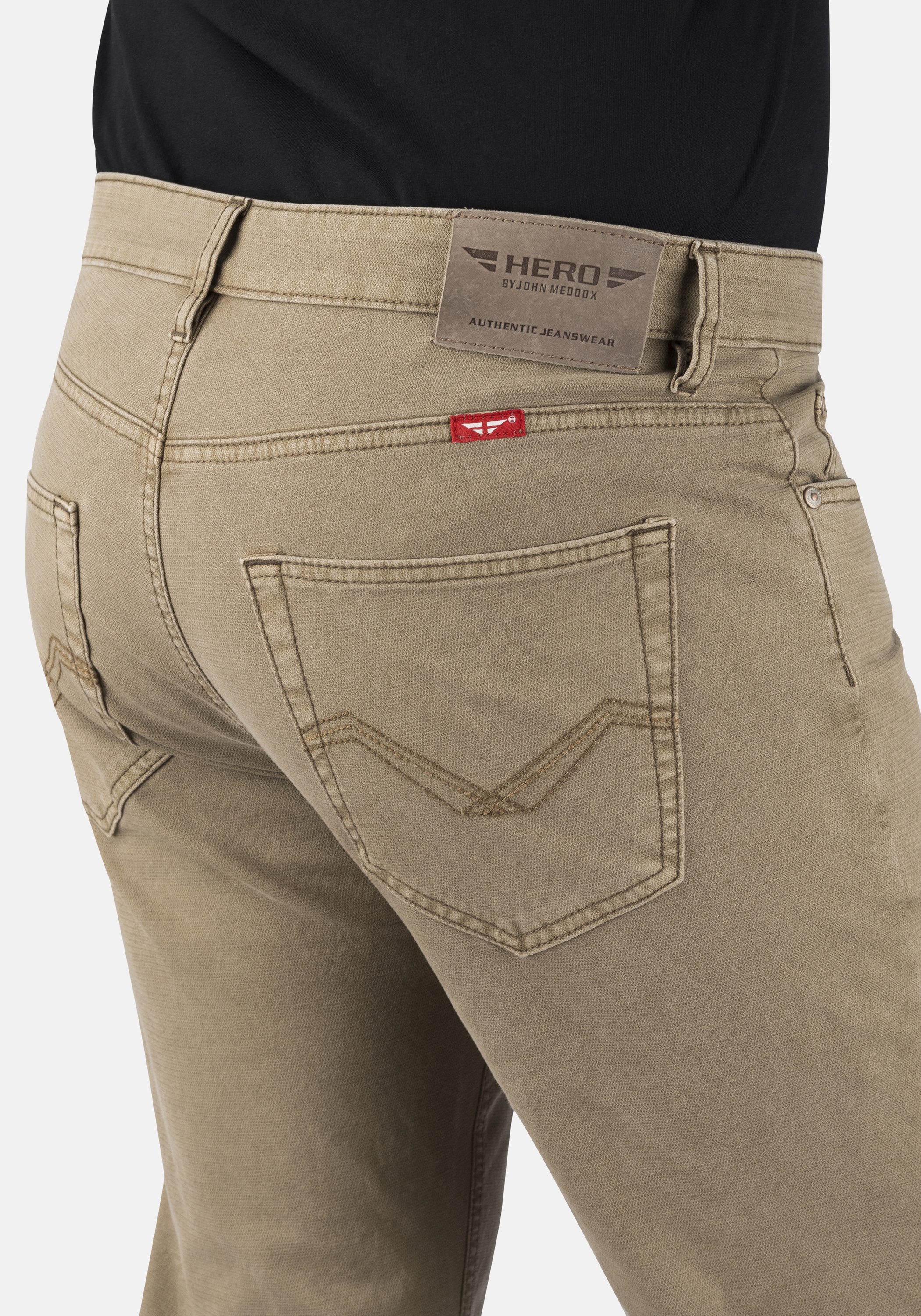 HERO by John Medoox 5-Pocket-Jeans »Denver Colour Regular Straight Stretch«, Straight Fit Casual Clean Wash Denim Jeans für Herren