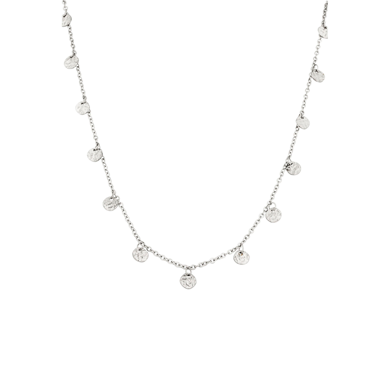 PURELEI Kette mit Anhänger »Schmuck Geschenk Malihini runder Strukturanhänger« edelstahlfarben Schlichte Schönheit: Diese Halskette ist ein echter...