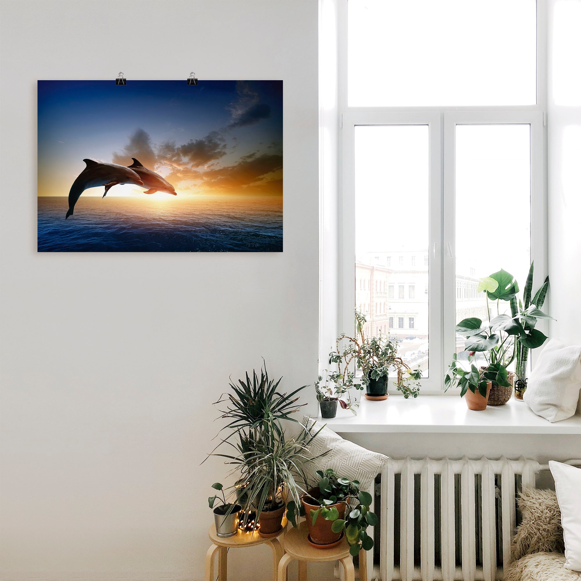 Artland Wandbild »Delfinpaar« Wassertiere 1 Stk. tlg. als Leinwandbild, Poster in verschied. Größen