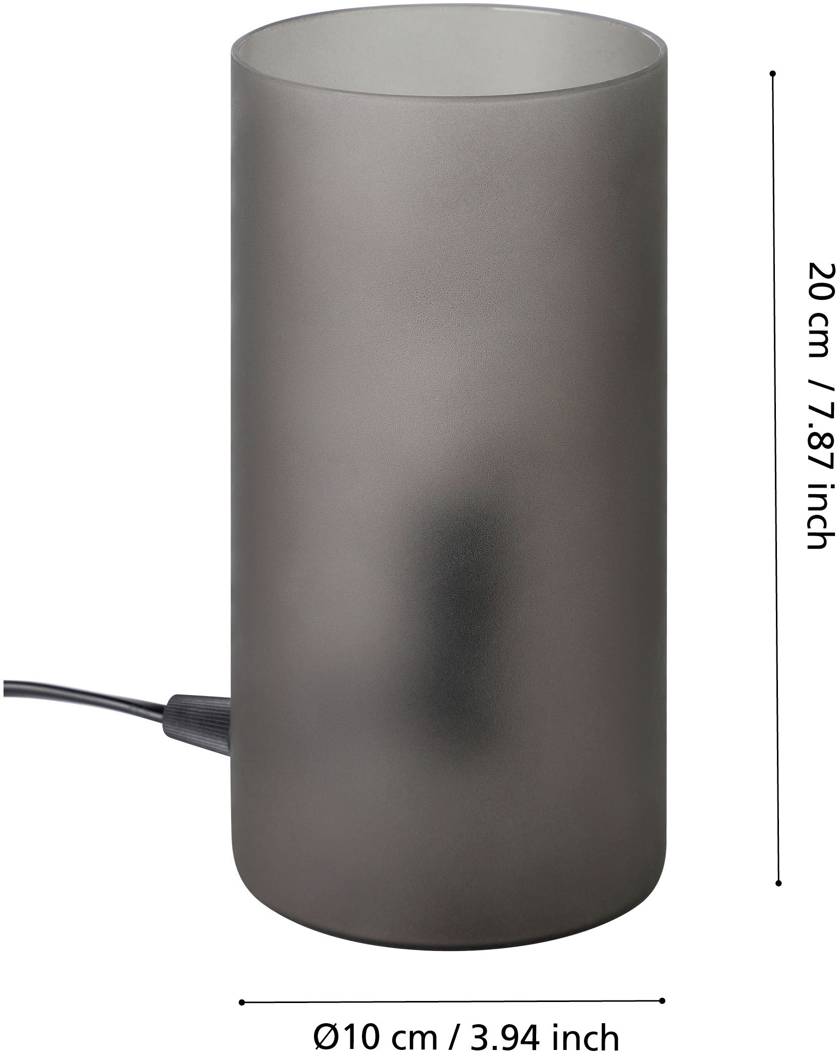 EGLO Tischleuchte »GEO Tischlampe - E14 - 1X40W - IP20 -  zylinderförmig« E14 1 Stk. Nachttischlampe, Ø10 x H20 cm, grau, Schlafzimmerlampe