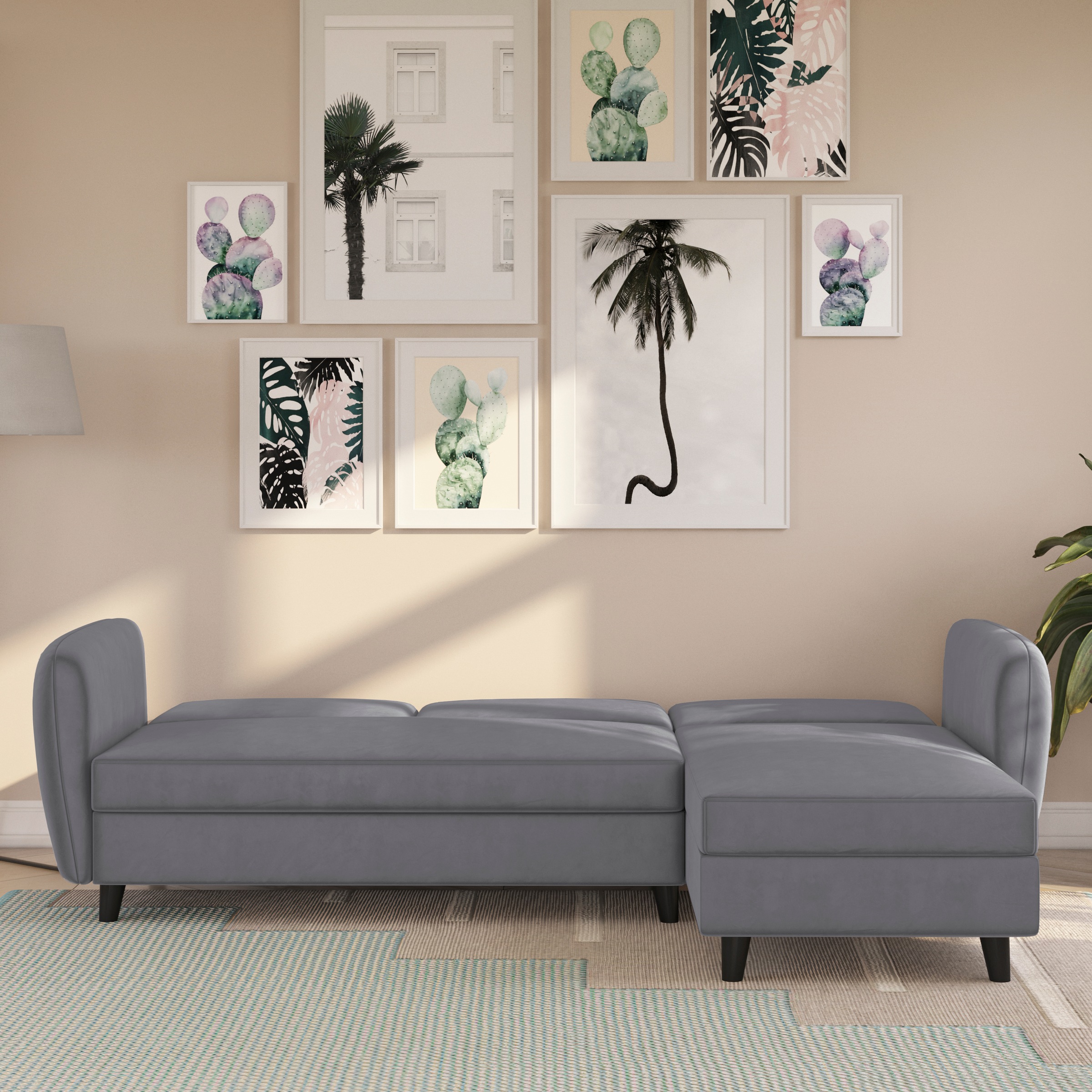 Dorel Home Ecksofa »Perry, L-Form,« Rückenlehne, verschiedene Farbvarianten, Sitzhöhe 43 cm, Breite 219 cm