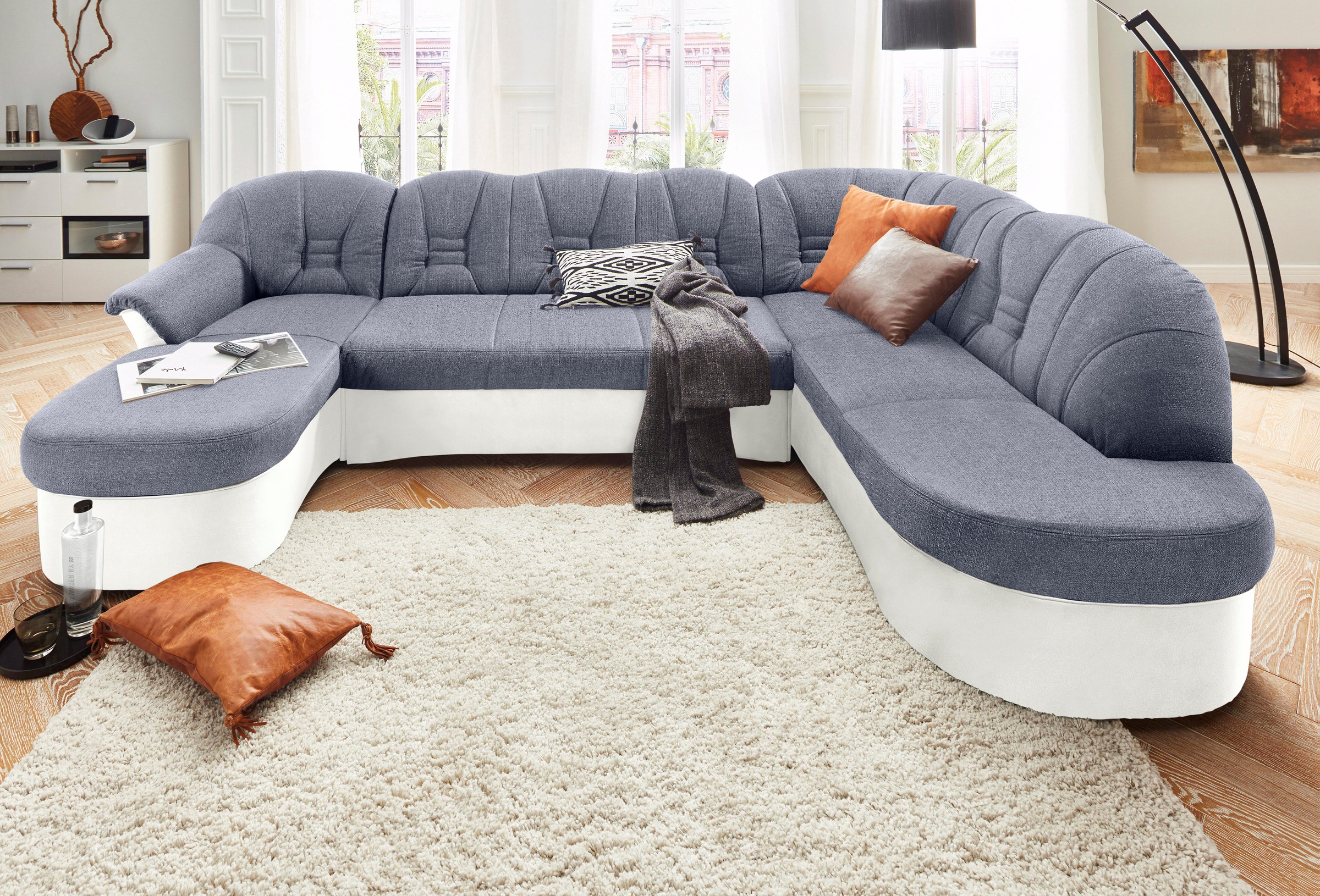 DOMO collection Wohnlandschaft »Elva, zeitloses Design, elegante Rückenstep günstig online kaufen