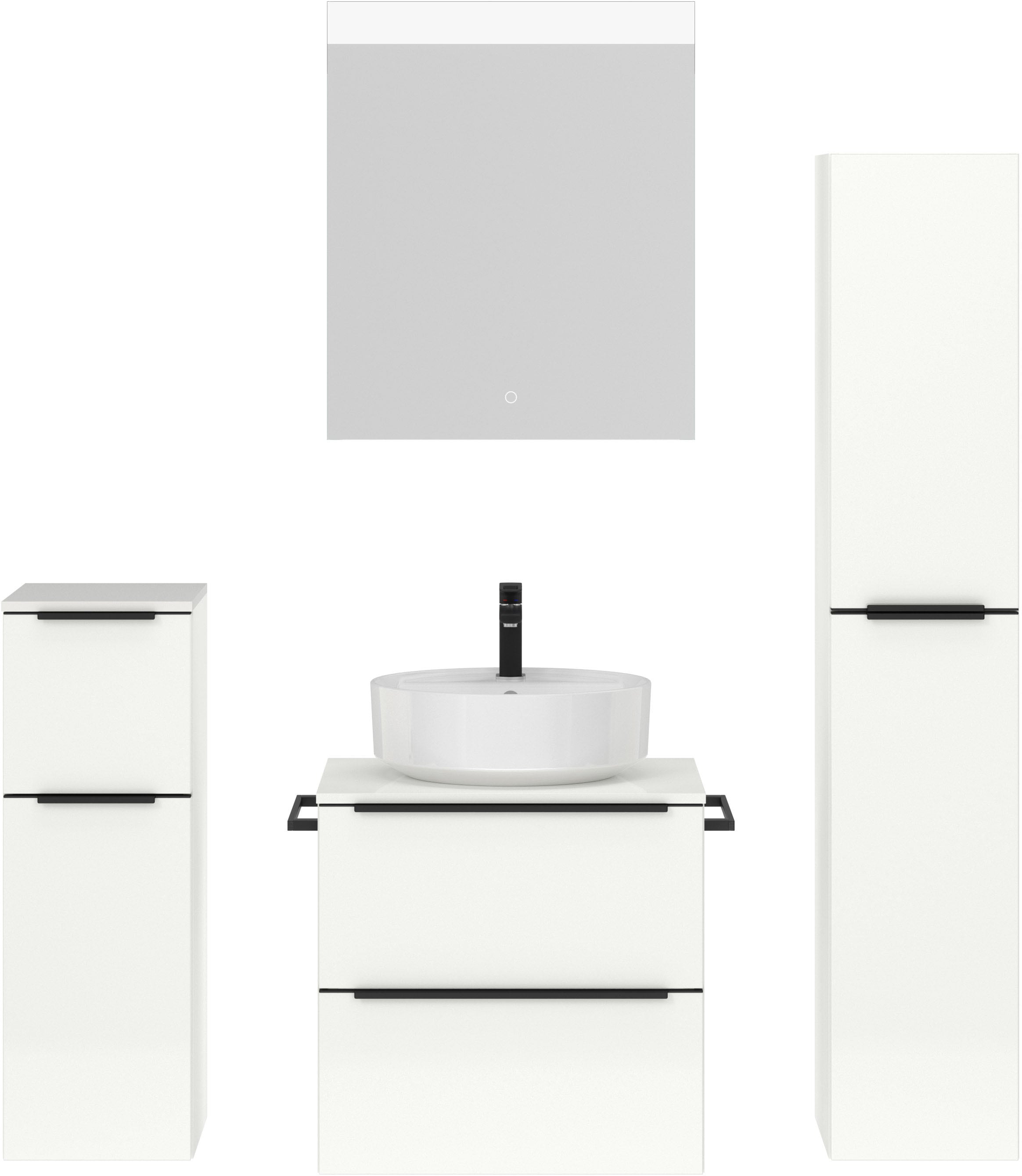 nobilia® Badmöbel-Set »Alvene«, (4 St., vormontiert, mit Soft-Close), Hochg günstig online kaufen