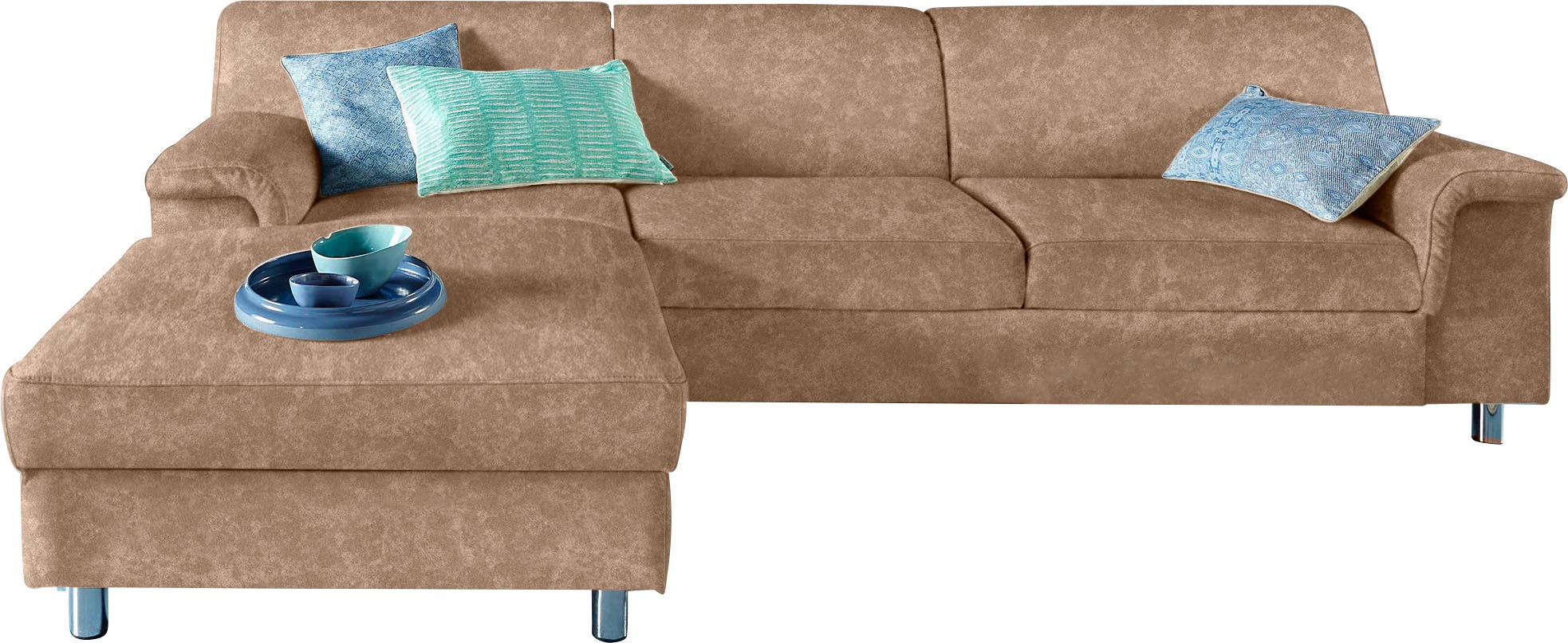 DOMO collection Ecksofa »Jamie, modern und elegant, Fußhöhe 9cm, L-Form,« w günstig online kaufen
