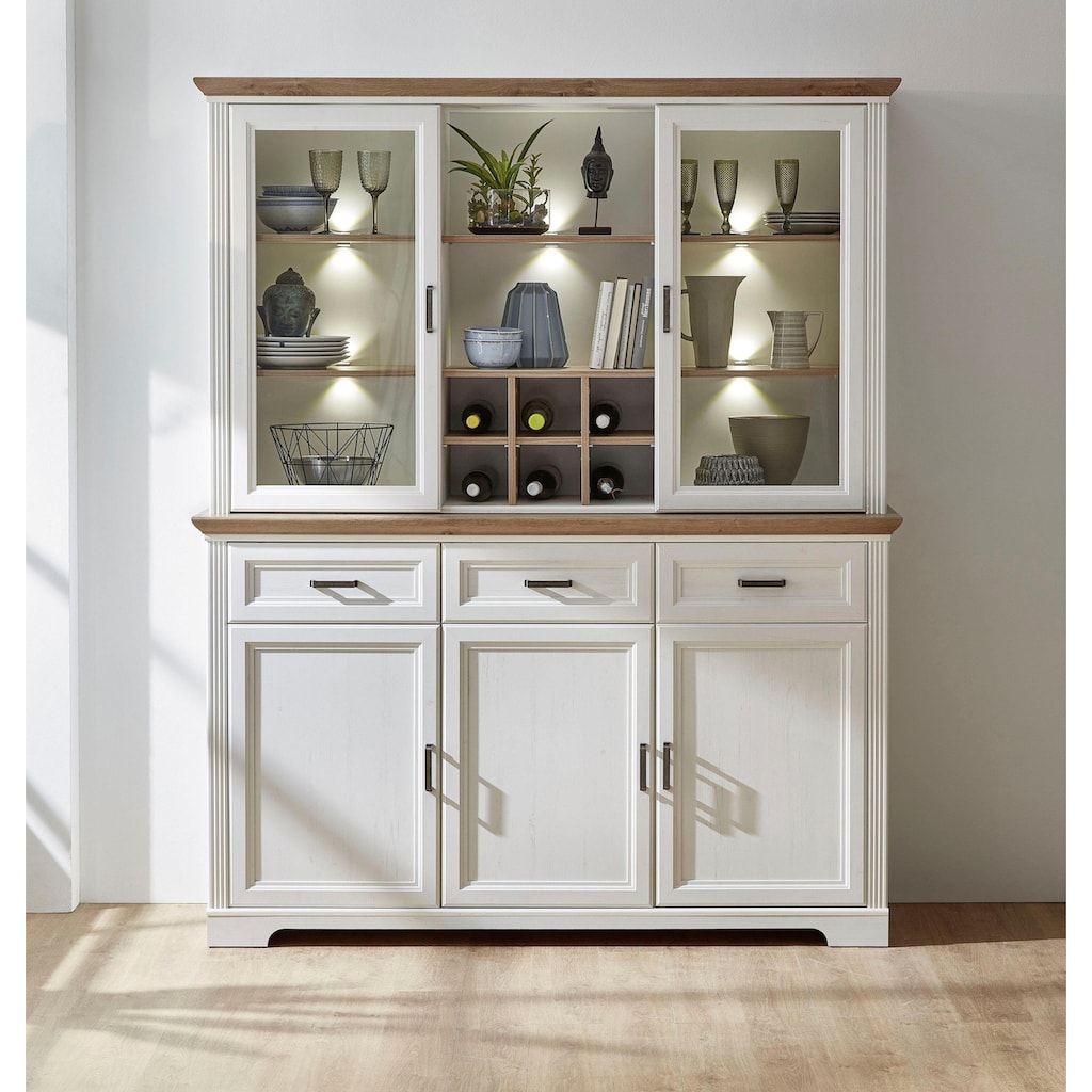 Innostyle Vitrine »Jasmin«, (1 Sideboard und 1 Aufsatzvitrine), 2-teilig