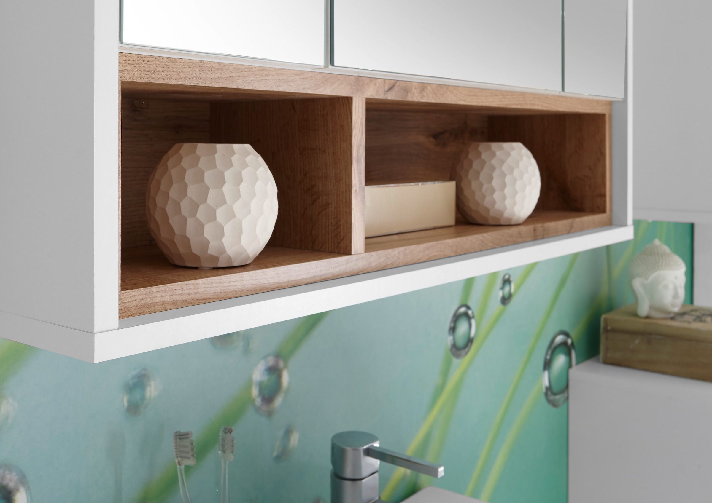 BASIC by Balculina Spiegelschrank »Mila, Badezimmerschrank BxHxT 80x72x21 cm«, (1 St.), Breite 80cm, Tür L/R monierbar, FSC-Mix 70%