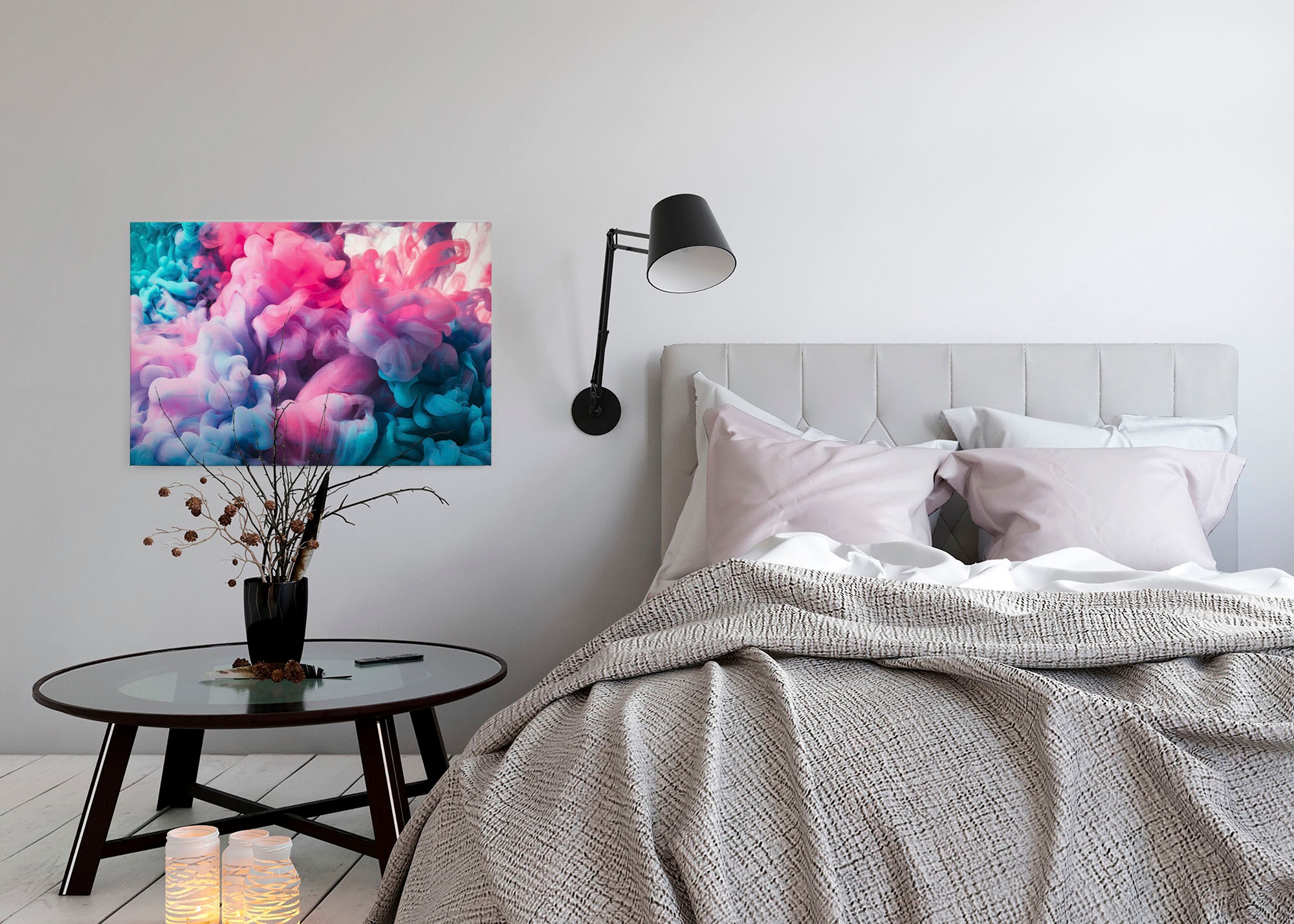 A.S. Création Leinwandbild »Colored Smoke«, Kunst-Abstrakt-Kinder, (1 St.), Bunter Rauch Keilrahmen Jungedzimmer Leinwand-Bild Wohnzimmer modern