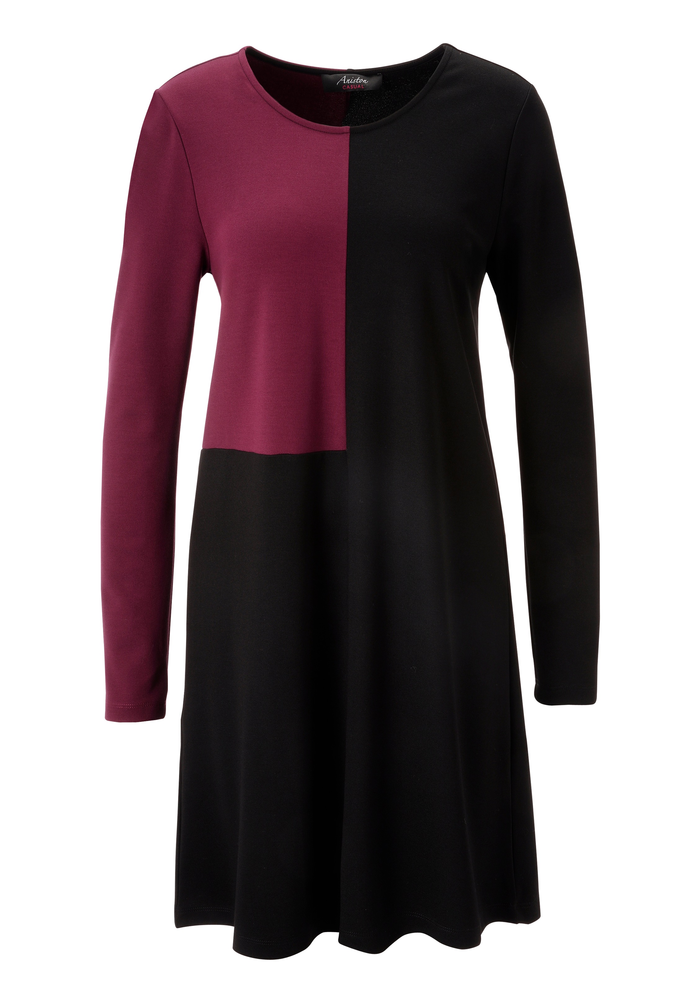 Aniston CASUAL Jerseykleid, mir raffiniertem Farbeinsatz