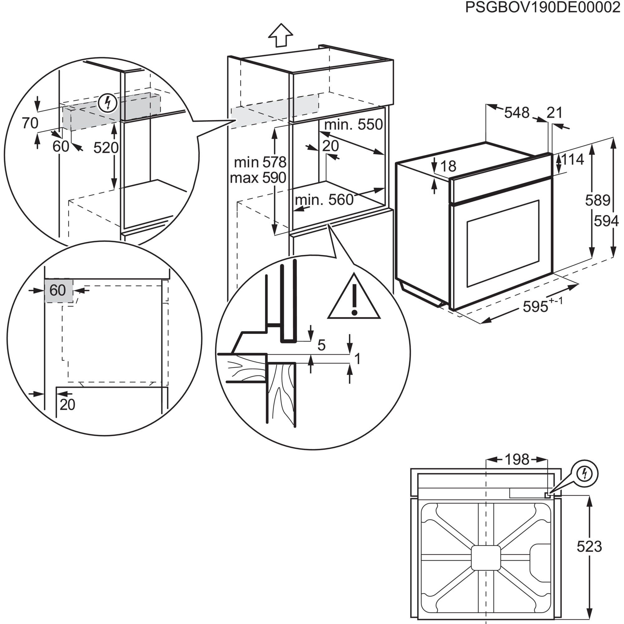 AEG Pyrolyse Backofen »OU5PB40WSM« mit Pyrolyse-Selbstreinigung