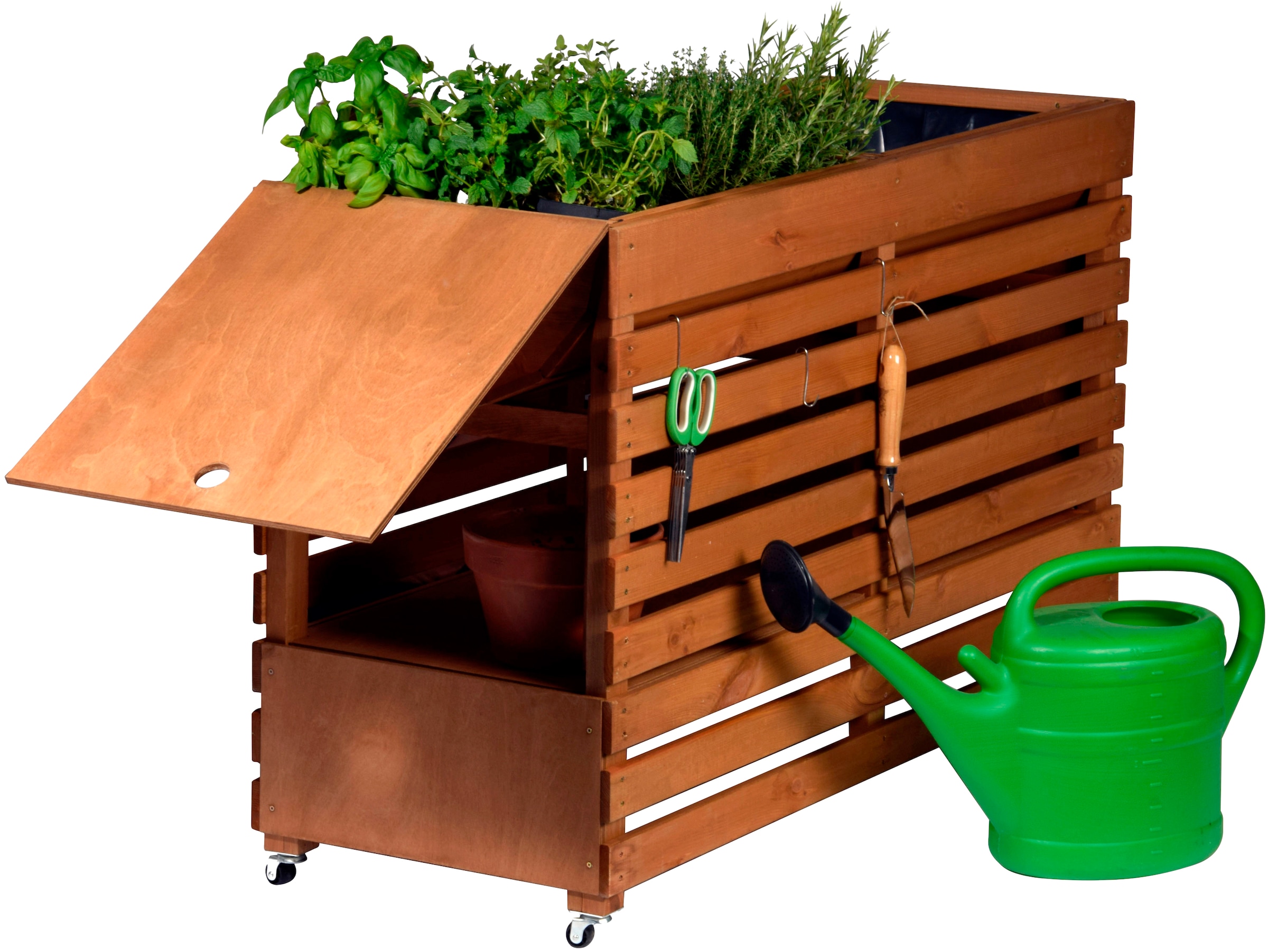 dobar Hochbeet »Gr. XXL«, BxTxH: 115x45x75 cm, auf Rollen mit 2 Pflanzkästen