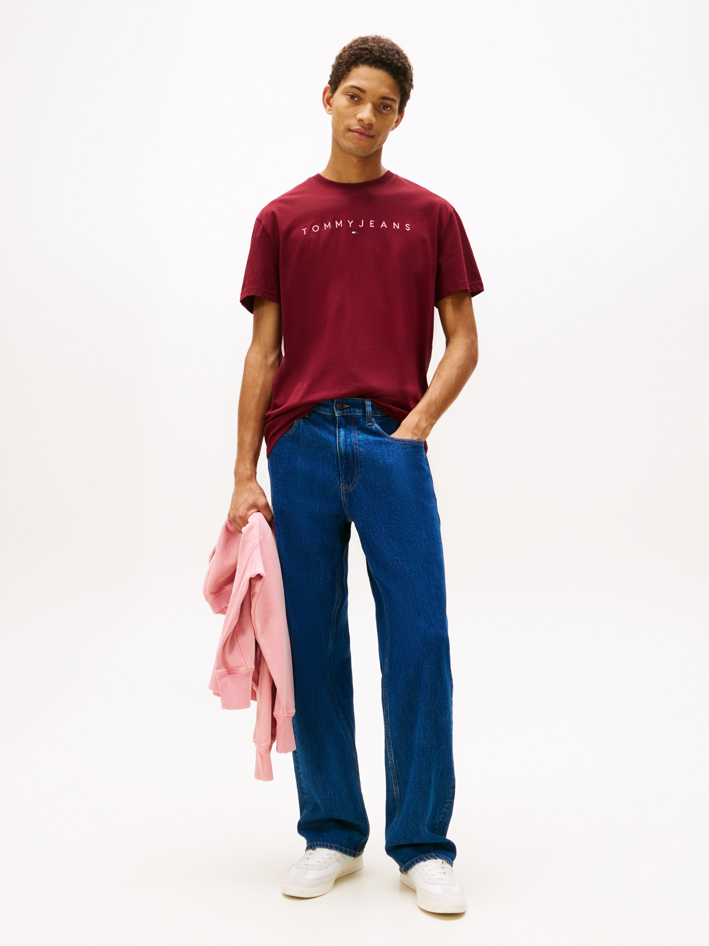 Tommy Jeans T-Shirt »TJM REG LINEAR LOGO TEE EXT« Rundhals, Regular Fit