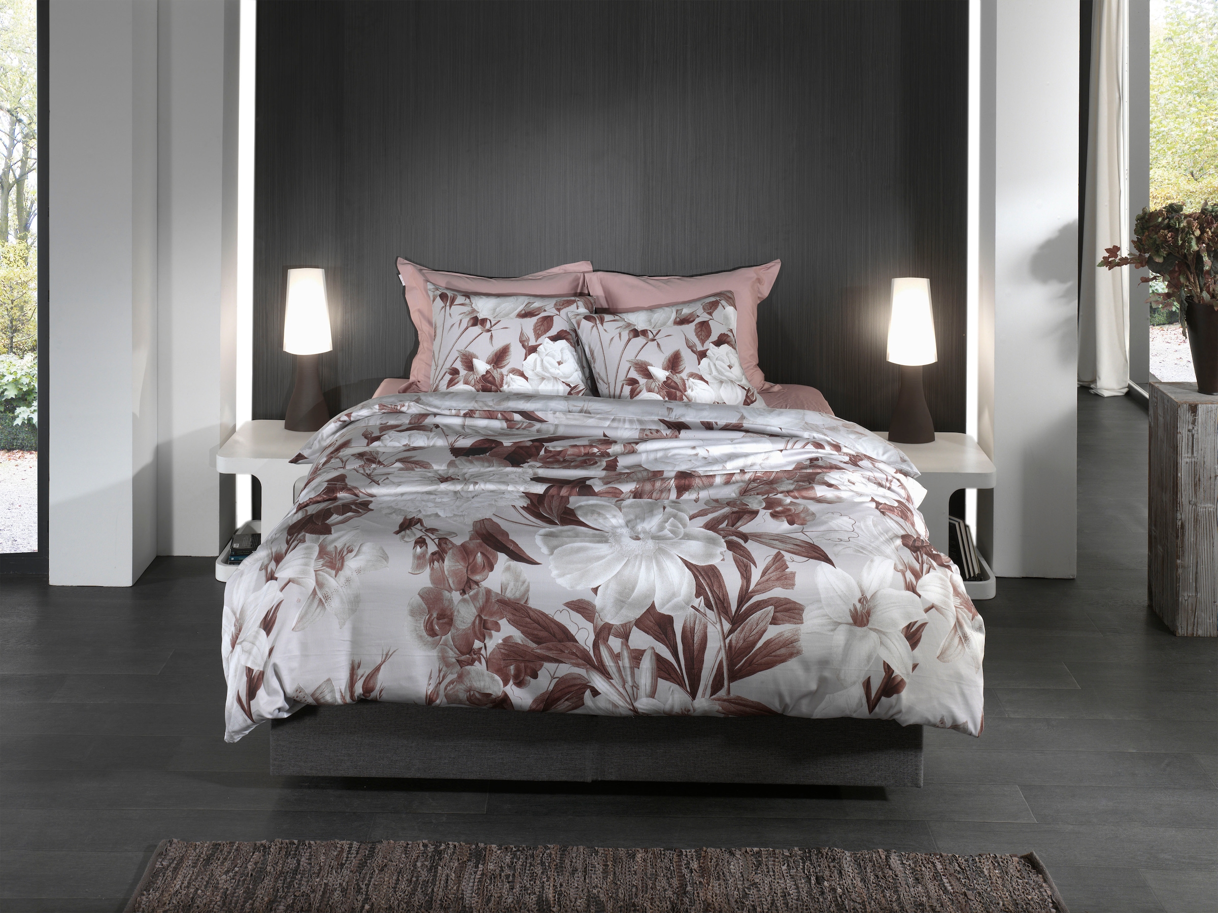 Heckett & Lane Bettwäsche »Danna« 2 Stk. tlg. Blumen Muster, hochwertiges Mako-Satin, Bettwäsche ab 135x200 cm.