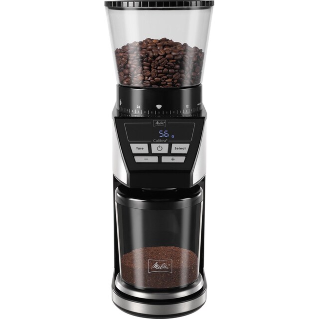Melitta Kaffeemühle »Calibra 1027-01 schwarz-Edelstahl«, 160 W,  Kegelmahlwerk, 375 g Bohnenbehälter auf Rechnung bestellen
