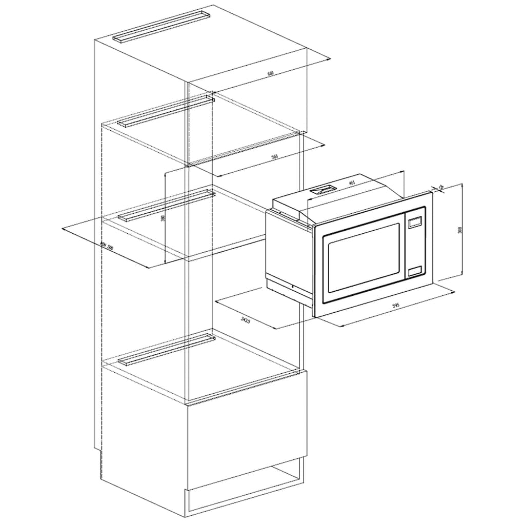 RESPEKTA Einbau-Mikrowelle »MW 733«, Mikrowelle, 1050 W