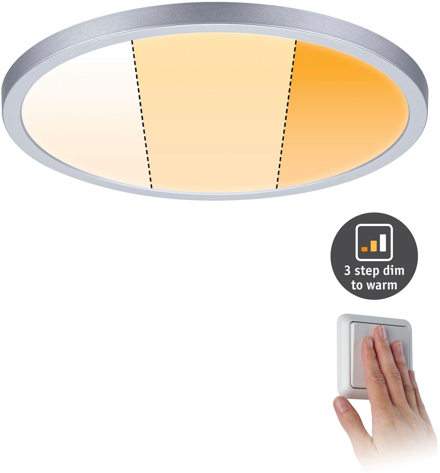 Paulmann LED Bad-Einbauleuchte »Areo«, Schutzart IP44, WarmDim-Stepschaltung, Ø 23 cm, inkl. LED Leuchtmittel