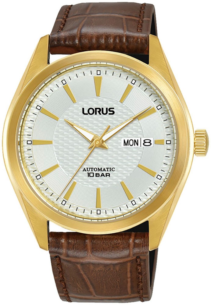 LORUS Automatikuhr »Classic« Armbanduhr, Herrenuhr, Mechanische Uhr, Lederarmband, analog, Tag