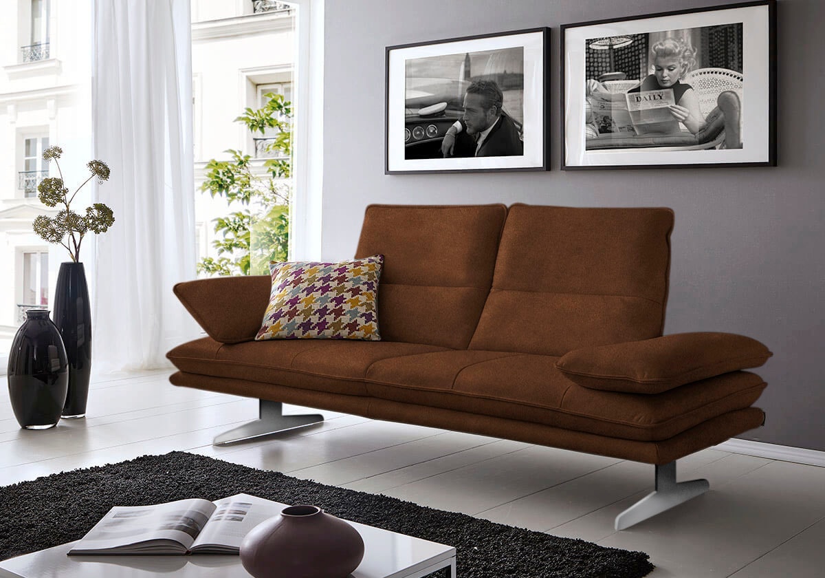 W.SCHILLIG 2-Sitzer »broadway, Designsofa mit tollem Sitzkomfort«, Sitztiefenverstellung, Kopfteil- & Seitenteilverstellung, Breite 216cm
