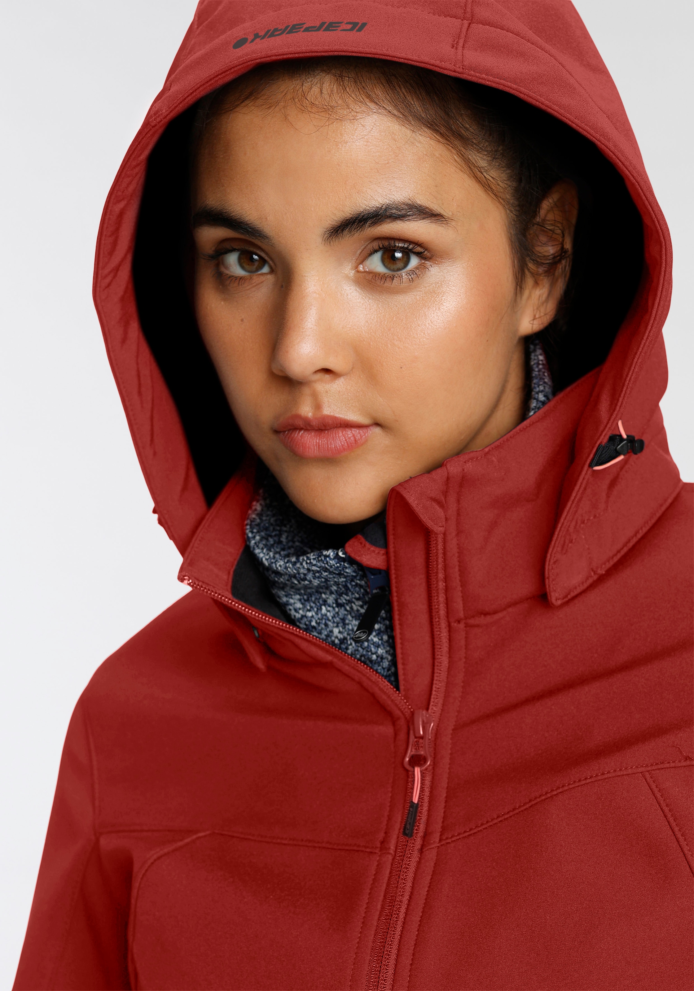 Icepeak Softshelljacke »BRENHAM«, (1 St.), mit Kapuze, Winddicht & Wasserabweisend & Atmungsaktiv