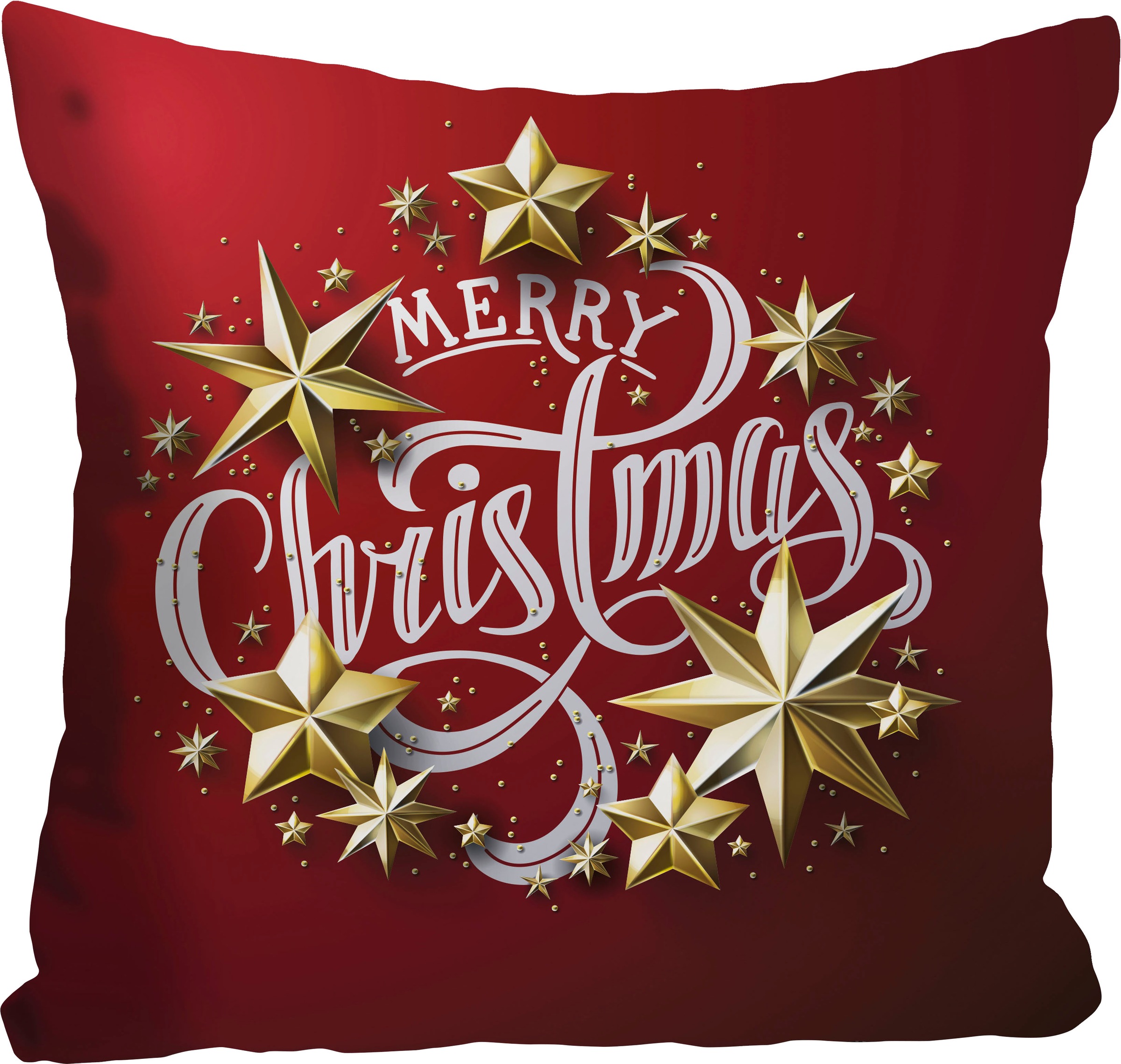 queence Dekokissen »Stars«, Kissenhülle,Merry Christmas,Rot,Weihnachten,Fes günstig online kaufen